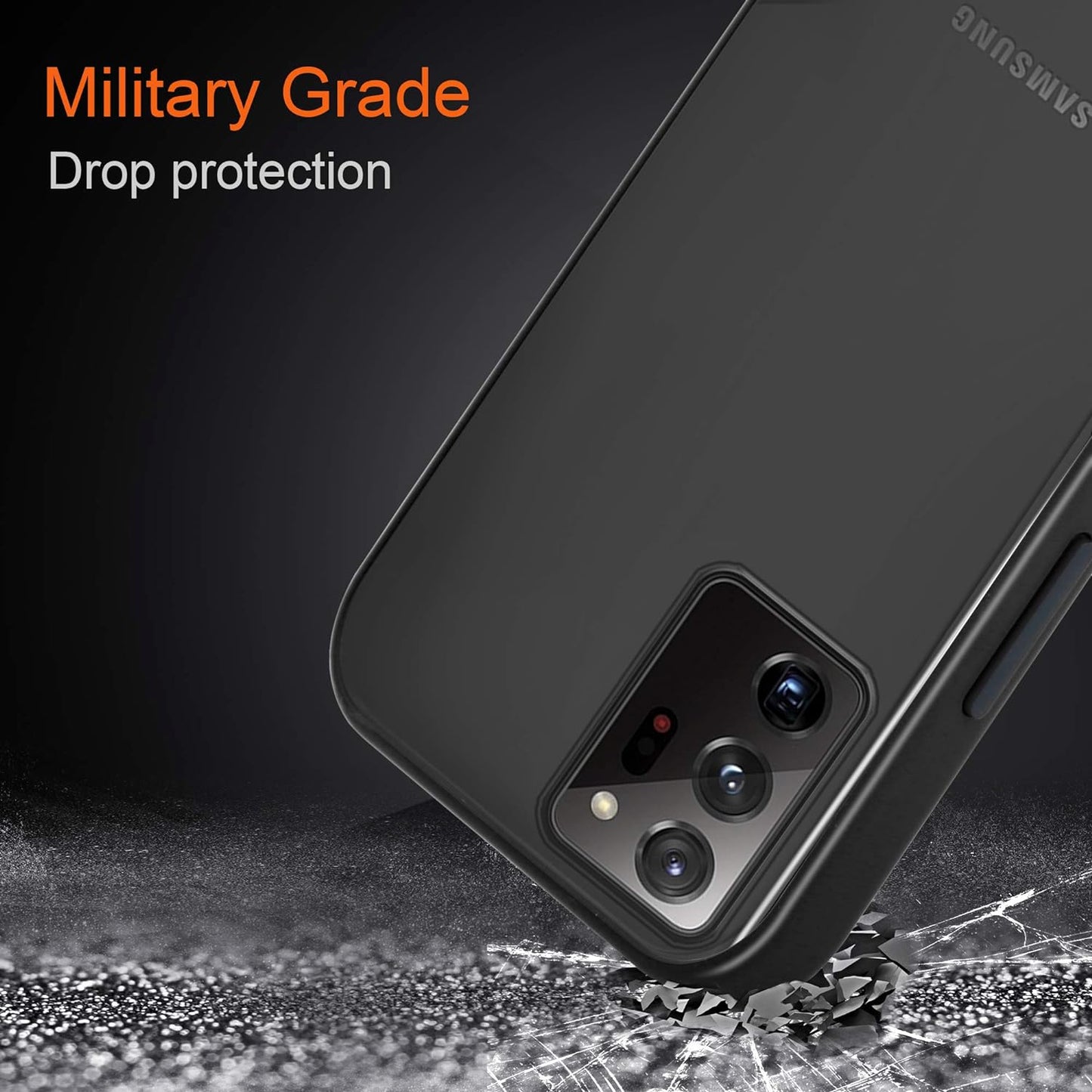 Cadorabo Case Compatible with Samsung Galaxy Note 20 Ultra in Frosted Black - Mobile Phone Case with TPU Silicone inside and Matt Plastic Back - Protective Cover Hybrid Hardcase Back Case  Cadorabo   