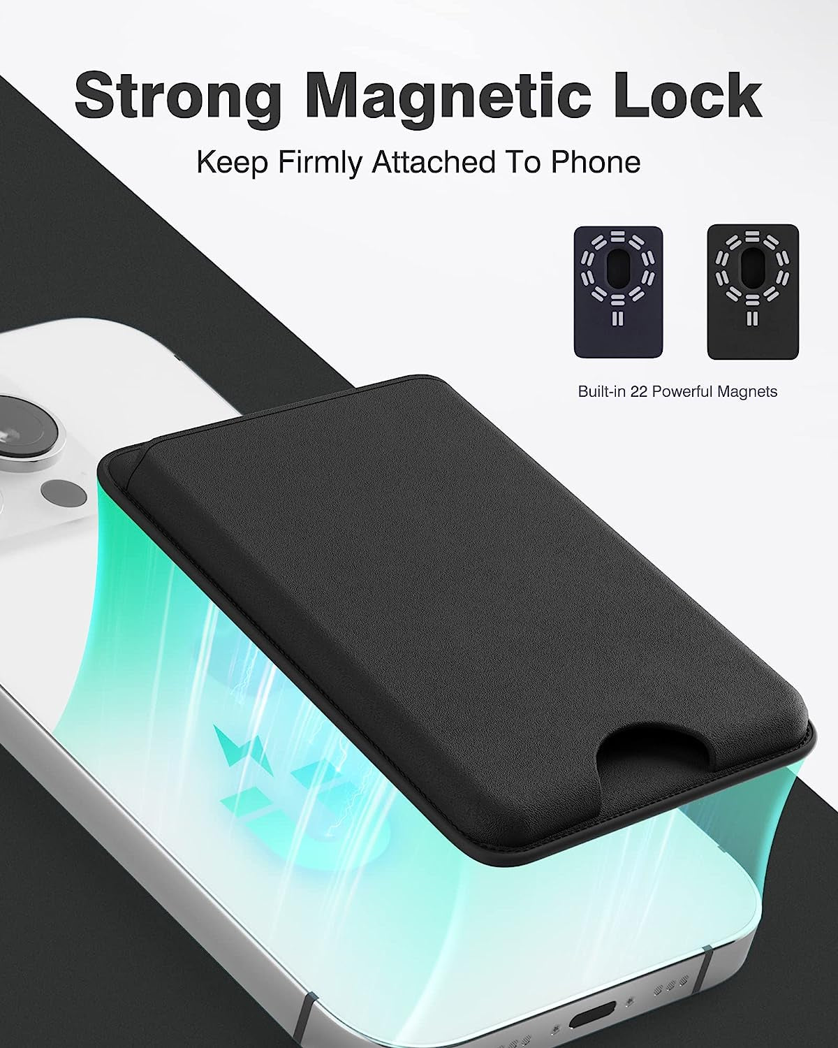 Dlinda 2-Pack Iphone Wallet Magsafe Card Holder, Detachable Leather Wallet with Magsafe for Apple Iphone 14 Pro Max/14 Plus/14 Pro/14, Iphone 13 / Iphone 12 Series, Midnight & Midnight  Dlinda   