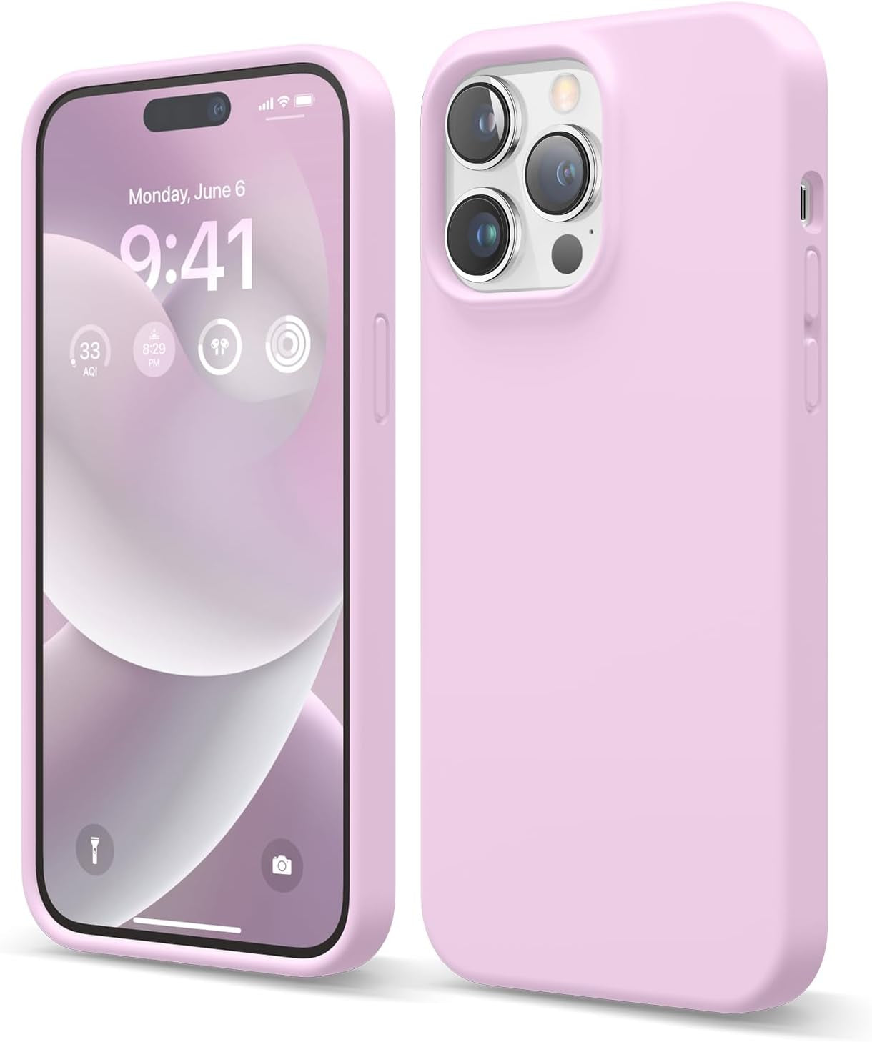 Elago Compatible with Iphone 14 Pro Max Case, Liquid Silicone Case, Full Body Protective Cover, Shockproof, Slim Phone Case, Anti-Scratch Soft Microfiber Lining, 6.7 Inch (Burgundy)  elago Light Lilac  