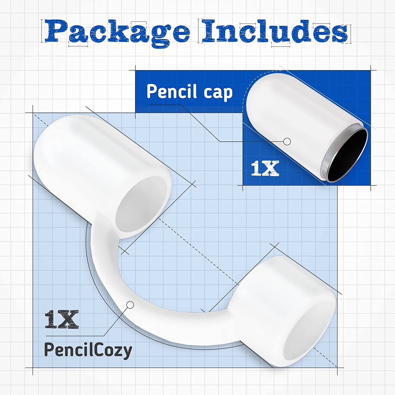 Pencilcozy for Apple Pencil Accessories | Cap Replacement and Holder, Protective Cover & Tether Prevents Damage, Works with Apple Ipad Pro Apple Pencil Gen 1 (Cap Included) (White)  Cozy Industries   