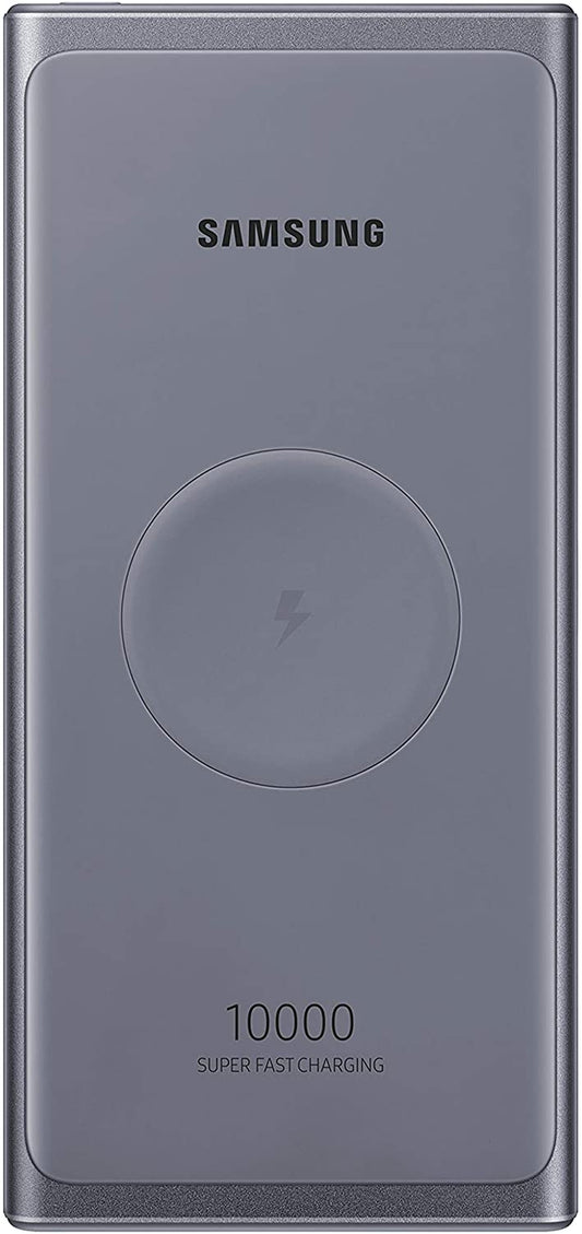 SAMSUNG 10,000 Mah Super Fast 25W Portable Wireless Charger Charger Battery Pack USB-C, Silver (US Version with Warranty) (EB-U3300XJEGUS)  Samsung   