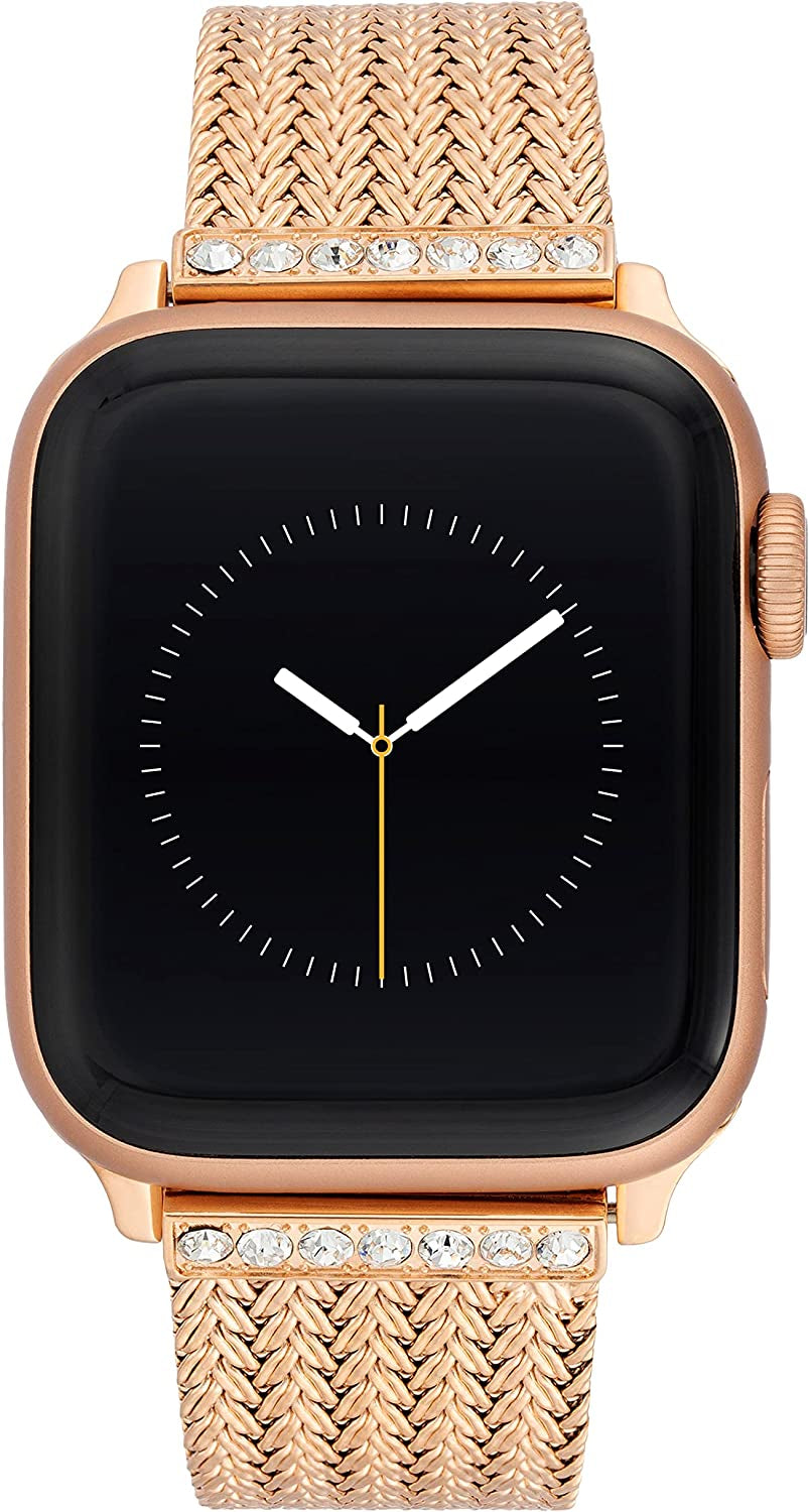 Anne Klein Mesh Fashion Band for Apple Watch, Secure, Adjustable, Apple Watch Replacement Band, Fits Most Wrists  Anne Klein Rose Gold-Tone 42/44/45/Ultra(49mm) 