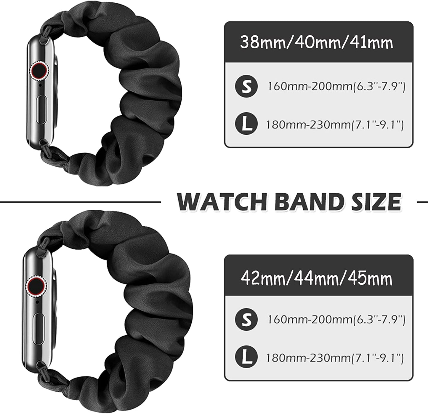 Scrunchie Watch Bands for Women Compatible with Apple Watch 38Mm 40Mm 41Mm 42Mm 44Mm 45Mm, Elastic Scrunchy Replacement Band Soft Stretchy Band for Iwatch Series 7/6/5/4/3/2/1/SE  DKGKOO   