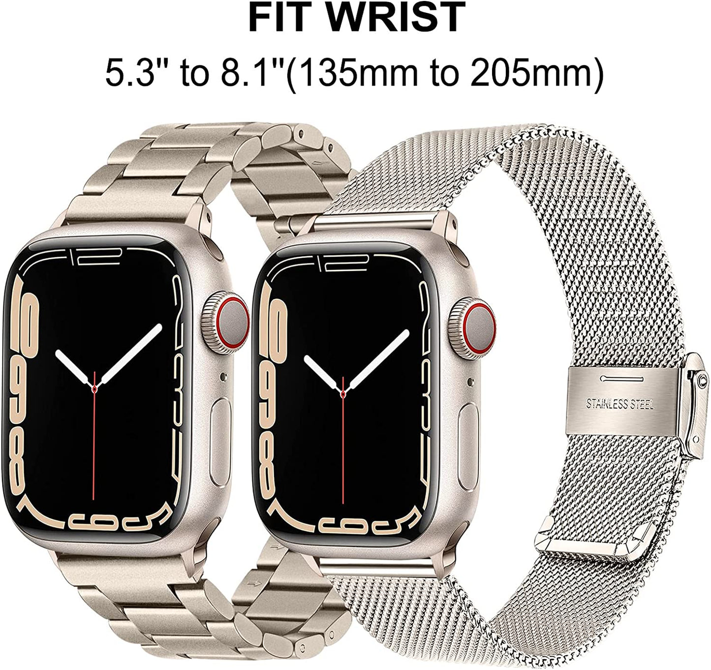 Trumirr Band Sets for Apple Watch 41Mm 40Mm 38Mm Rose Gold Women, 2 Pack Solid Stainless Steel Watchband + Mesh Strap for Iwatch SE Series 7 6 5 4 3 2 1 41Mm 40Mm 38Mm  TRUMiRR   