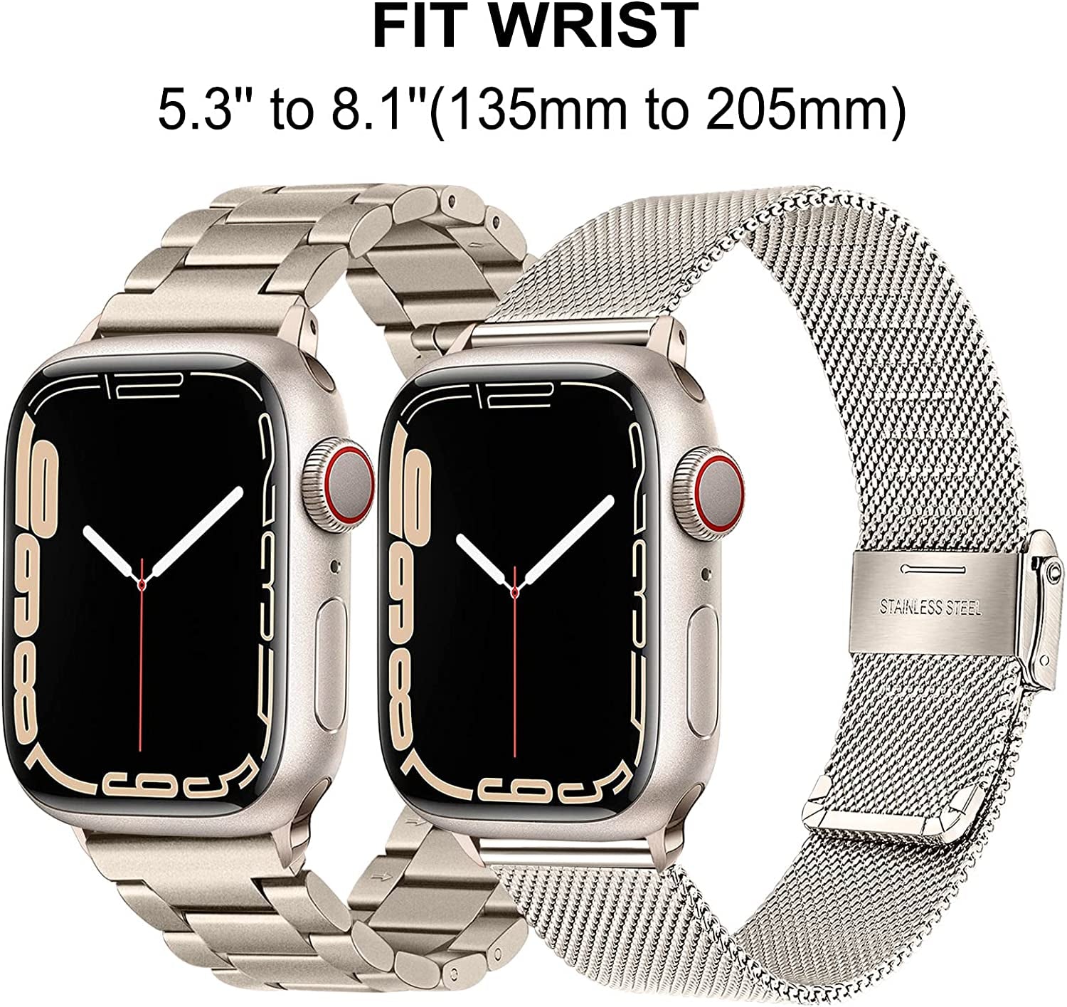 Trumirr Band Sets for Apple Watch 41Mm 40Mm 38Mm Rose Gold Women, 2 Pack Solid Stainless Steel Watchband + Mesh Strap for Iwatch SE Series 7 6 5 4 3 2 1 41Mm 40Mm 38Mm  TRUMiRR   