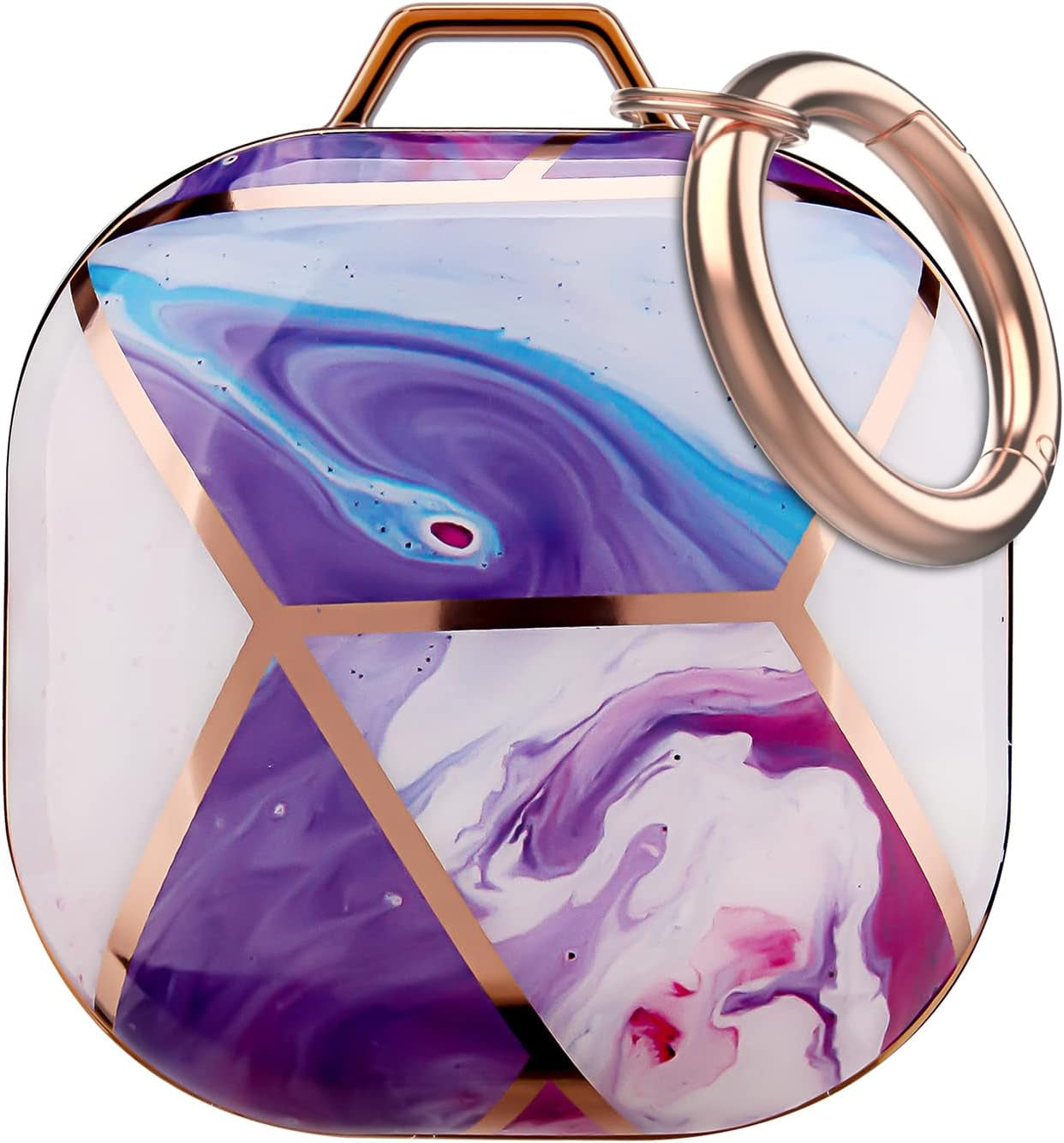 LJFLYXRI for Galaxy Buds 2 Pro Clear Hard PC Case Cover,Tpu Protective Case for Women Girls with Keychain Full Body Protective Cover for Samsung Galaxy Buds 2/Pro/2 Pro/Live Charging Box (Purple)  LJFLYXRI   