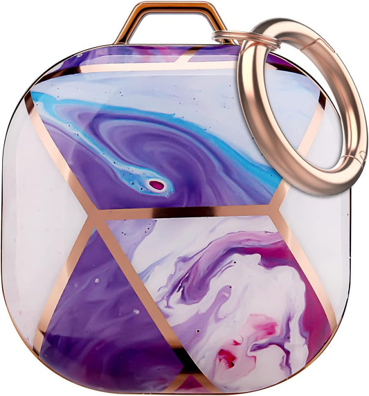 LJFLYXRI for Galaxy Buds 2 Pro Clear Hard PC Case Cover,Tpu Protective Case for Women Girls with Keychain Full Body Protective Cover for Samsung Galaxy Buds 2/Pro/2 Pro/Live Charging Box (Purple)  LJFLYXRI   