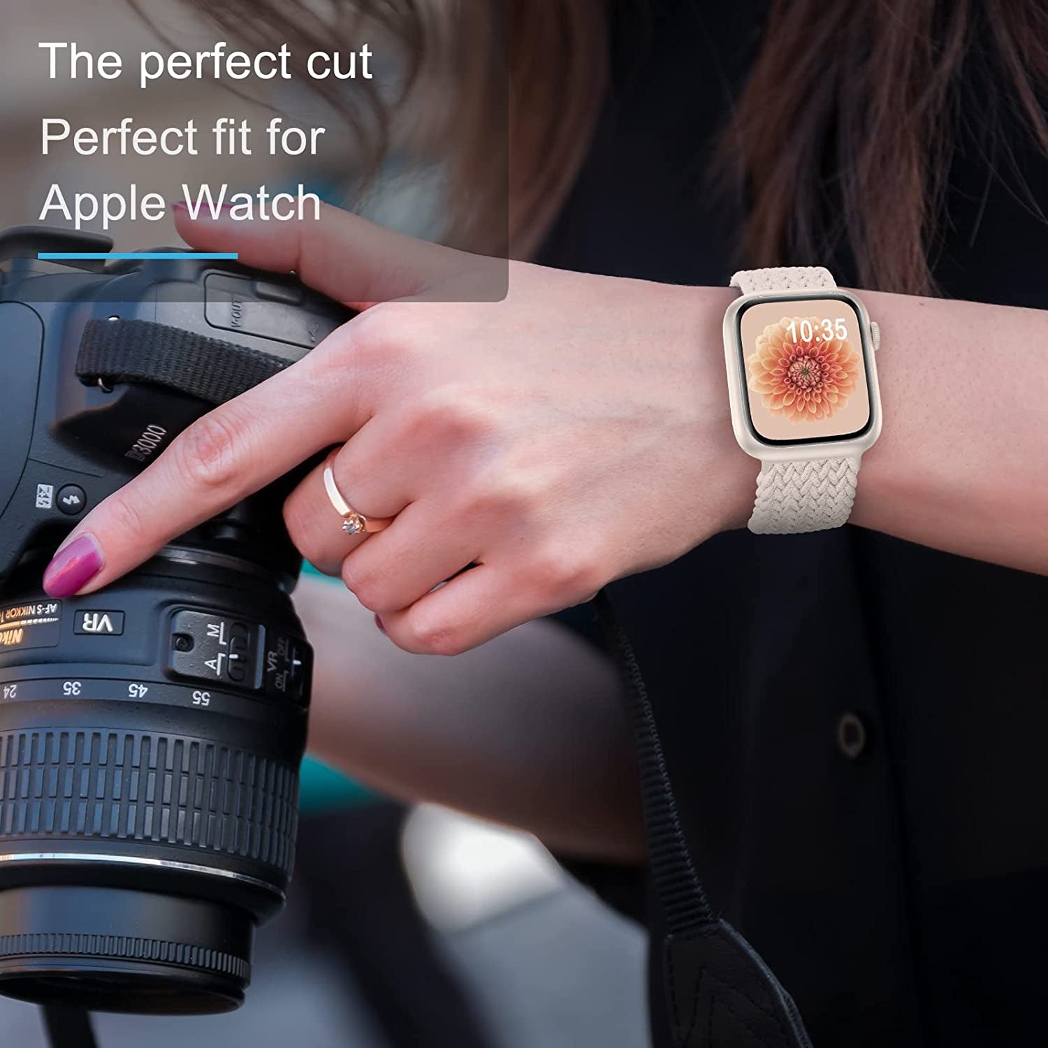 OHOTLOVE Braided Solo Loop Compatible with Apple Watch Band 41Mm 40Mm 38Mm 49Mm 45Mm 44Mm 42Mm Women Men, Nylon Adjustable Stretchy Bands Elastic Sport for Iwatch Series 8 7 6 5 4 3 2 1 SE Ultra  OHOTLOVE   