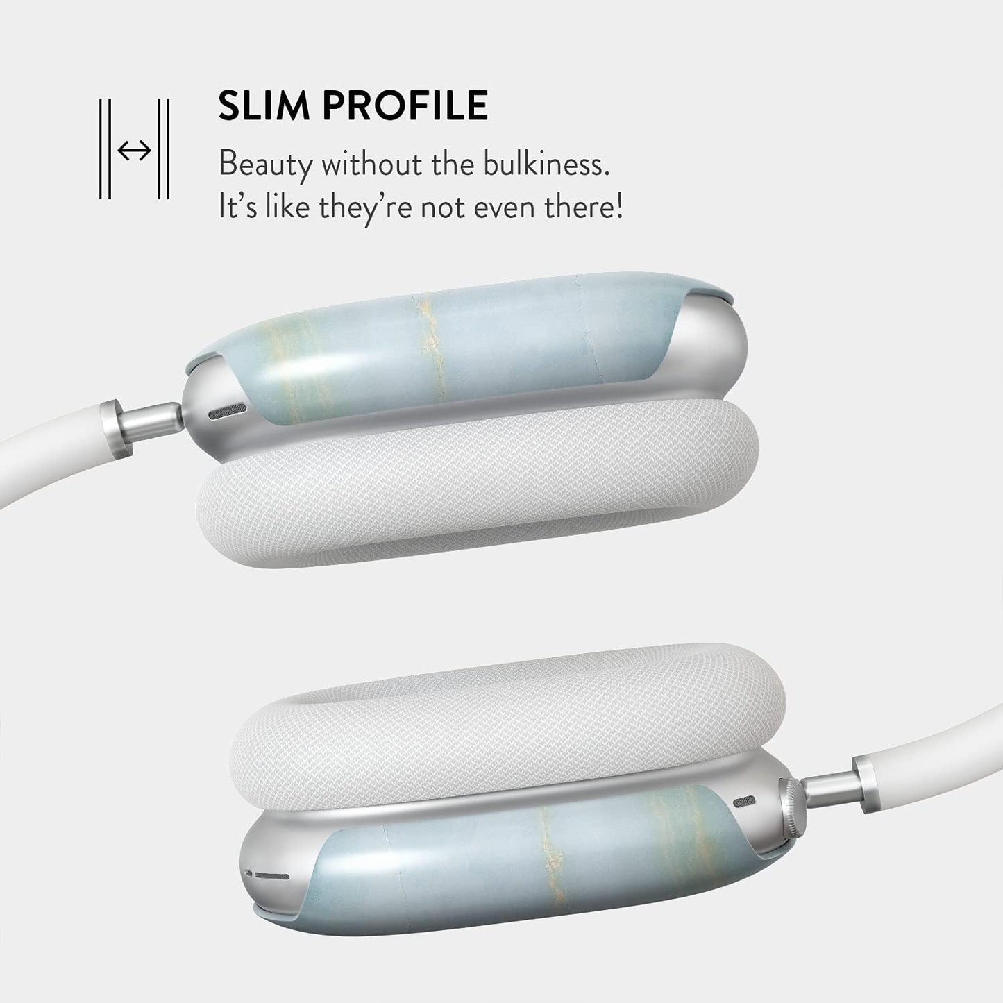 Burga Airpod Hardcase Compatible with Apple Airpods MAX Case, Sky Blue Mint Green Gold Dusts Marble Turquoise Azure Ocean Cute Case for Women, Protective Hard Plastic Case Cover  BURGA   