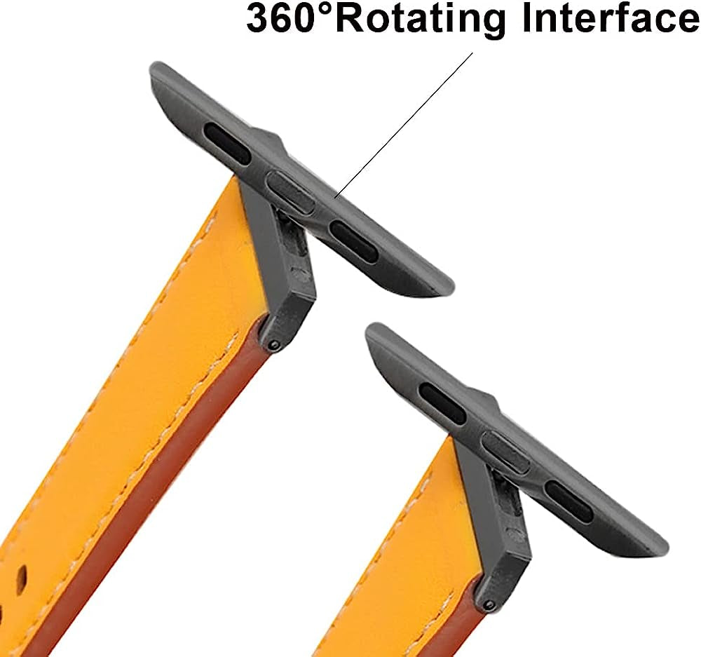 PINHEN Band Compatible with Apple Watch Ultra 49Mm(42/44/45Mm),Series 3 2 1(38/40/41Mm,42/44/45Mm) Bands Double Color Leather Strap Reversible Iwatch Wristband for Women Men  PINHEN   