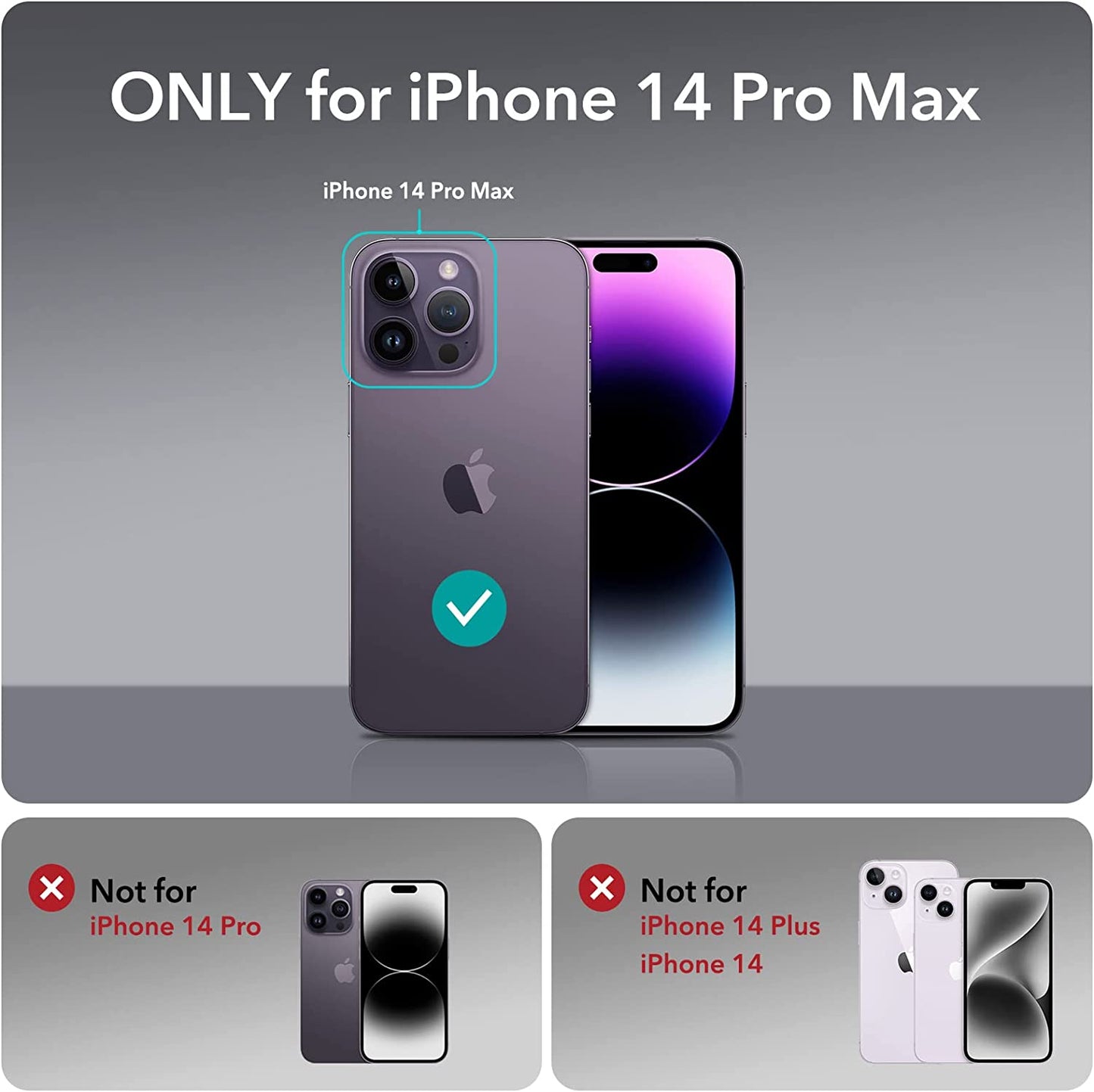 ESR for Iphone 14 Pro Max Case, Magsafe Compatible, Full Body Shockproof Case, Military-Grade Protection, Magnetic Phone Case for Iphone 14 Pro Max, Shock Armor Kickstand Case (Halolock), Clear Purple  Electronic Silk Road Corp   
