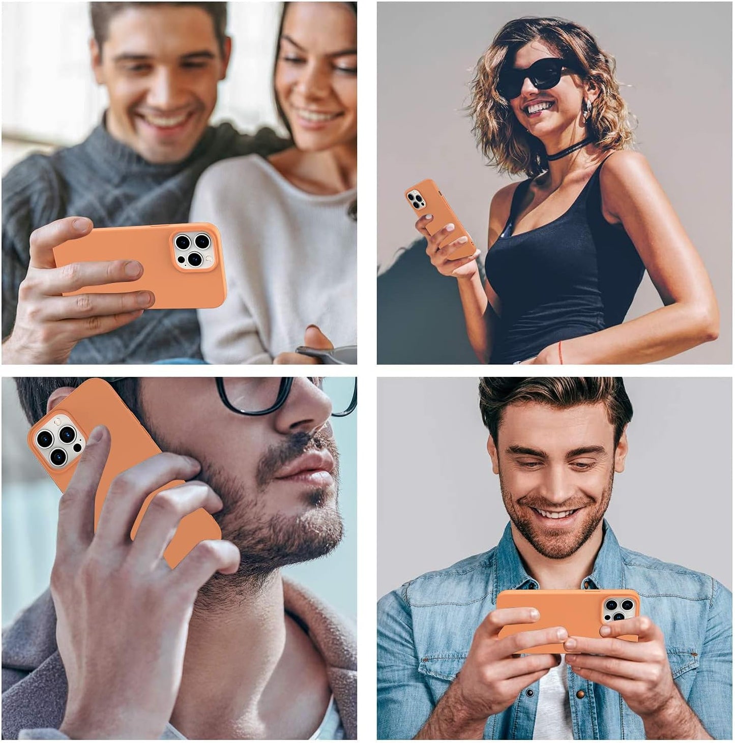 Amytor Designed for Iphone 14 Pro Case, Silicone Ultra Slim Shockproof Phone Case with Soft Anti-Scratch Microfiber Lining, [Enhanced Camera Protection] 6.1 Inch (Coral)  Amytor   