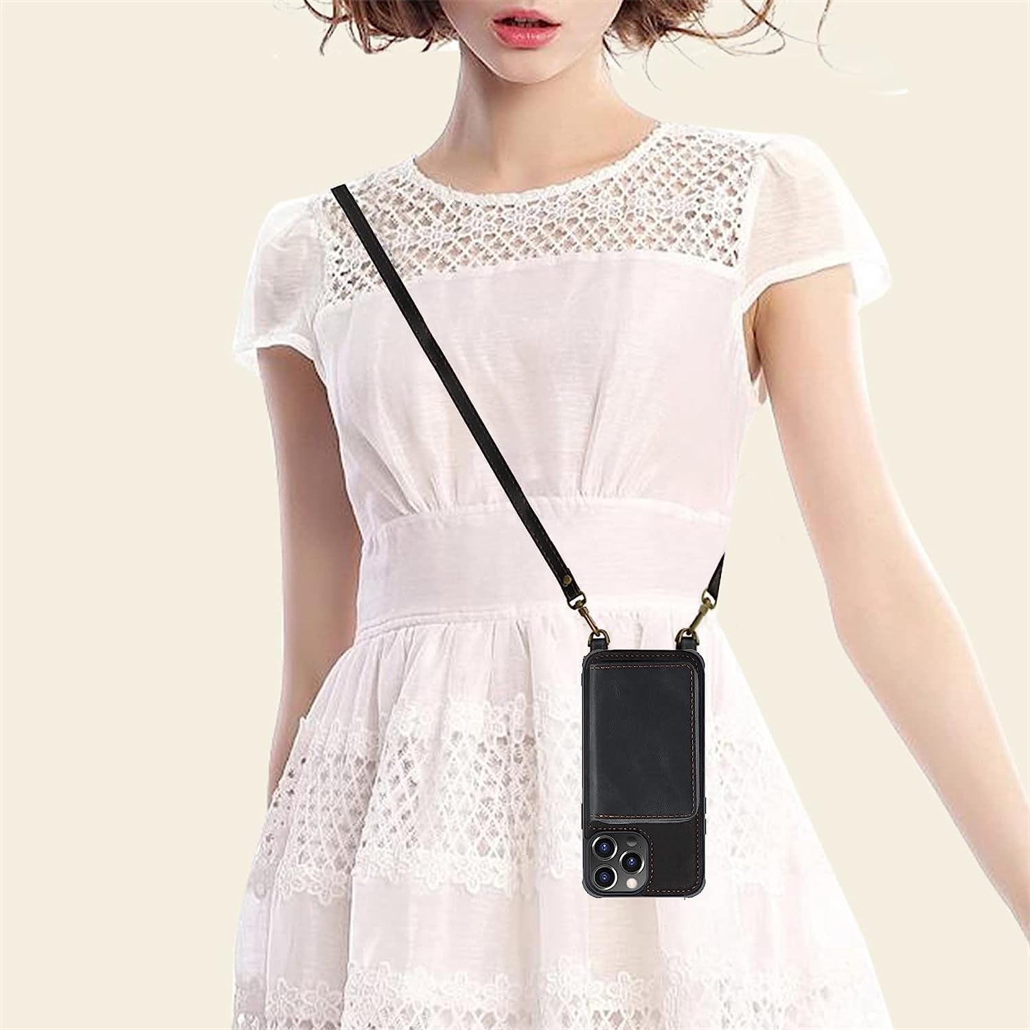 Energyspot Design for Iphone 14 Pro Max Case Compatible with Magsafe Charger Magnetic Removable Wallet Card Holder Slim Thin Leather Cover with 4.5Ft Lanyard (Pink)  EnergySpot   