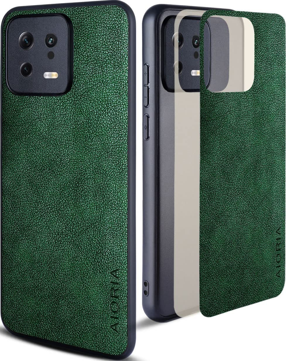AIORIA for Xiaomi 13 Case, Premium Leather Phone Cover Retro Design Full Protective Case for Xiaomi 13 5G (Orange)  AIORIA Green  