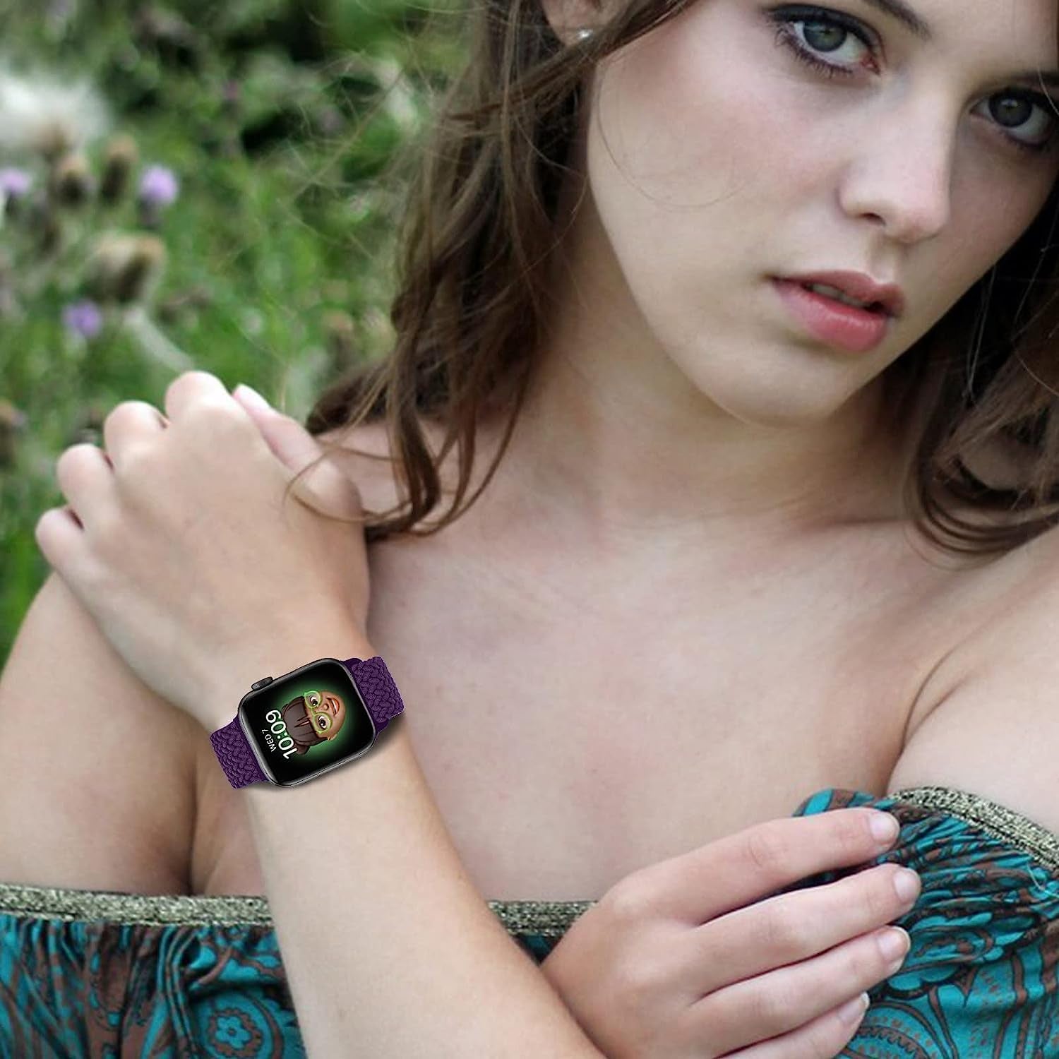 Braided Bands Compatible with Apple Watch Band 42Mm 44Mm 45Mm 49Mm for Women Men, Stretchy Braided Solo Loop Watch Band for Iwatch Series 8 7 6 5 4 3 2 1 Ultra SE (38/40/41Mm, Purple)  DOBSTFY   