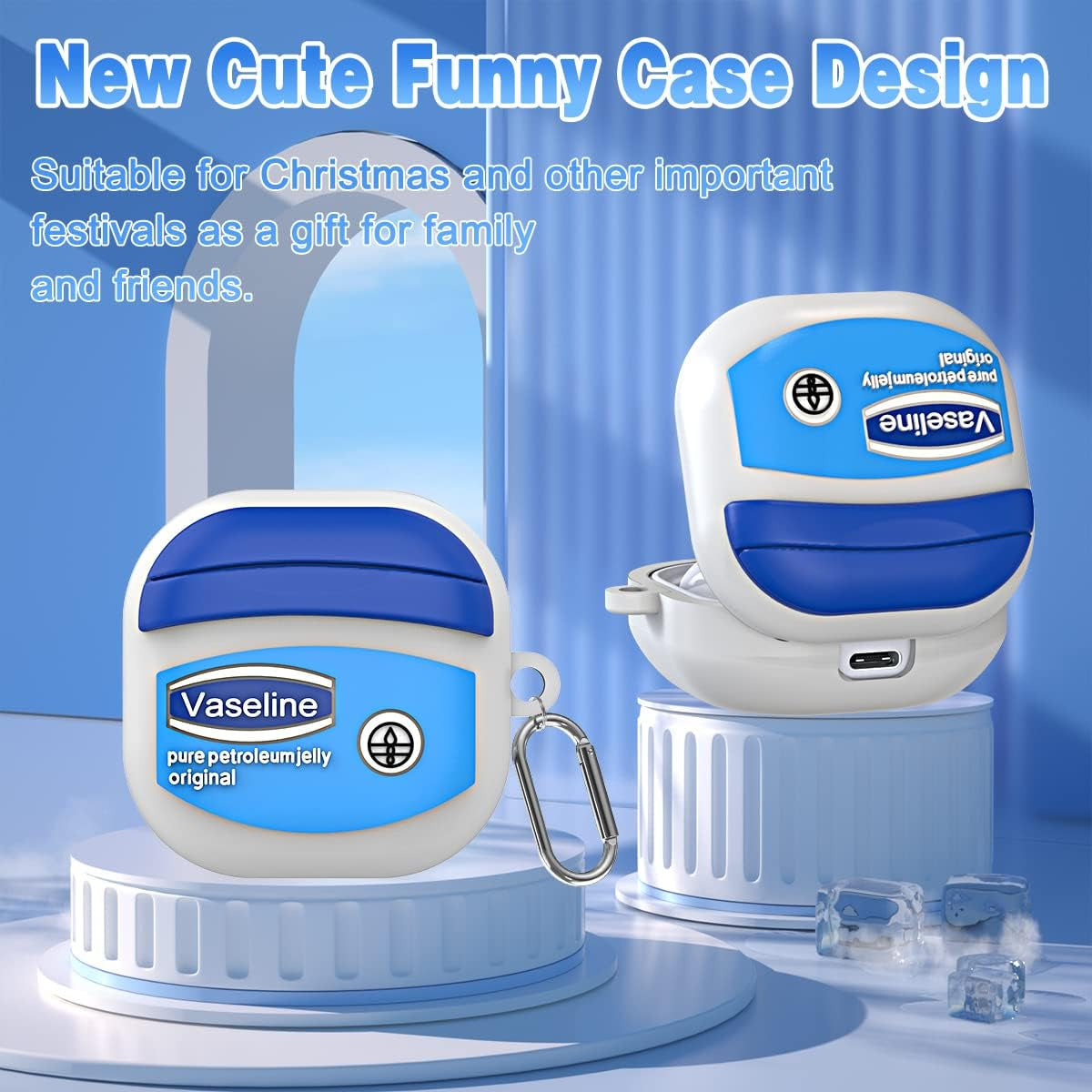 Case for Samsung Galaxy Buds Pro 2 Case (2022)/Buds 2 Case (2021)/Buds Pro Case (2021)/Galaxy Buds Live Case (2020), Cute Cartoon Funny Shockproof Silicone Protective Cover with Keychain [3M Adhesive]  QIUDAOY   