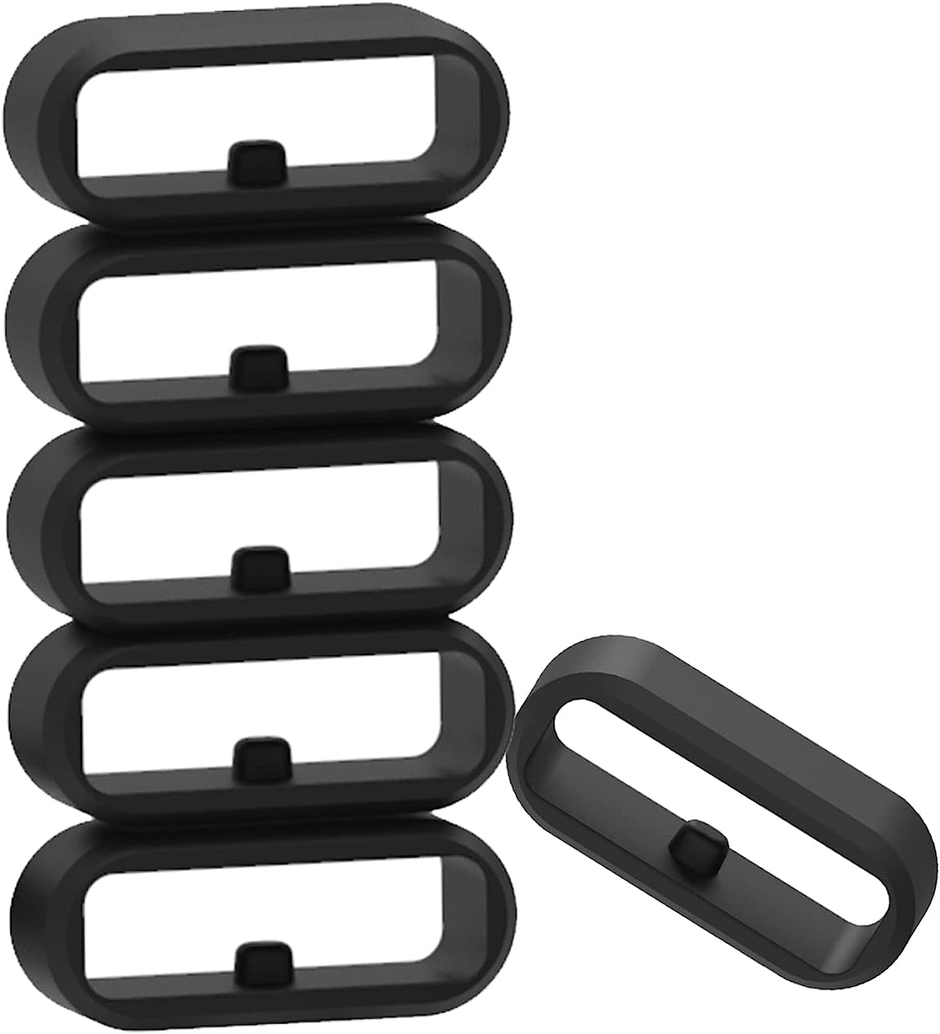 E ECSEM 6PCS Silicone Replacement Watch Band Loop Holder Keeper for 14Mm, 16Mm, 18Mm, 20Mm, 21Mm, 22Mm, 24Mm, 26Mm, 28Mm, 30Mm Fastener Rings Secure Rings Connector Band Loop Keeper  E ECSEM Black-20MM  