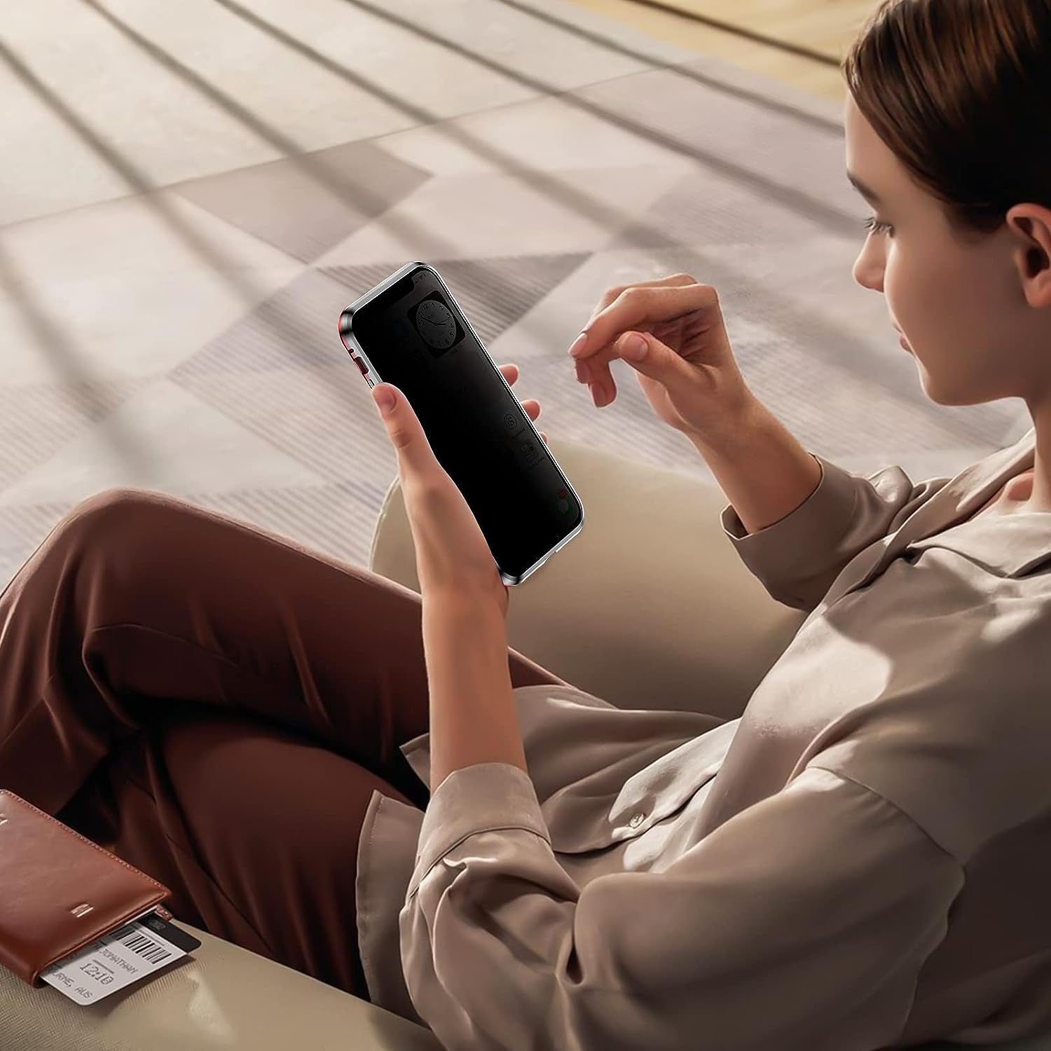 YUNQE Privacy Magnetic Case for Iphone 12 Pro Max, Double Sided Magnet Adsorption Cover with Anti-Peep Screen Protector and Camera Lens Full Body Protective for Iphone 12 Pro Max, Red  YUNQE   