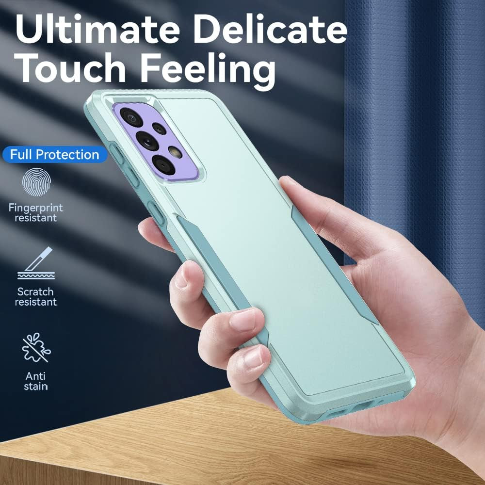 For Samsung A53 5G Case, Galaxy A53 5G Case with Screen Protector,Full Body Protection Durable Rubber Cover Phone Case for Samsung Galaxy A53 5G,Mint  Yanmen   