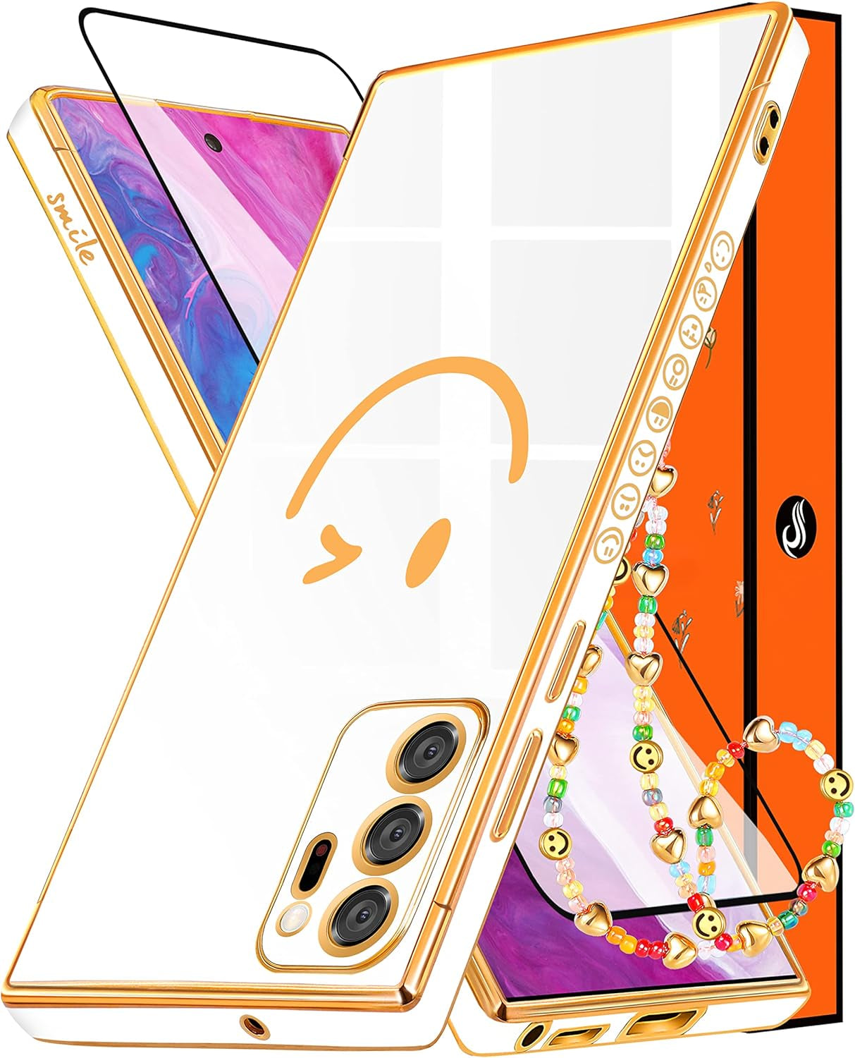 Coralogo for Samsung Galaxy Note 20 Ultra Case Butterfly for Women Girls Girly Pretty Phone Cases Cute Blue Gold Plating Butterflies Design with Screen Aesthetic Cover for Galaxy Note 20 Ultra 5G 6.9"  Coralogo For Galaxy Note 20 Ultra-White  