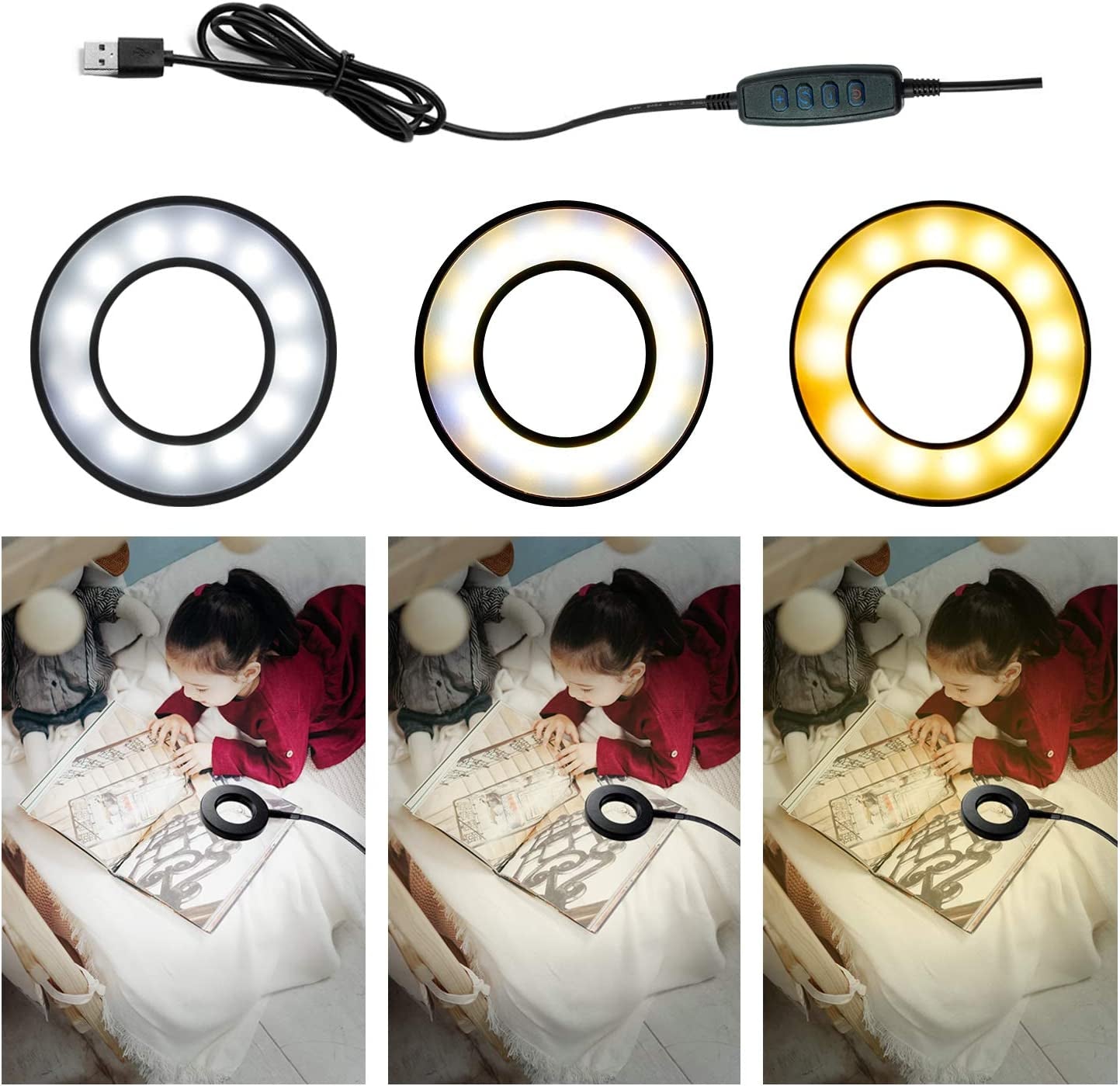 ETOPLIGHTING LED Selfie Ring Light with Cell Phone Holder for Photo Video Live Streams, Gooseneck Dimmable Desk Light, APL1970  ETOPLIGHTING   