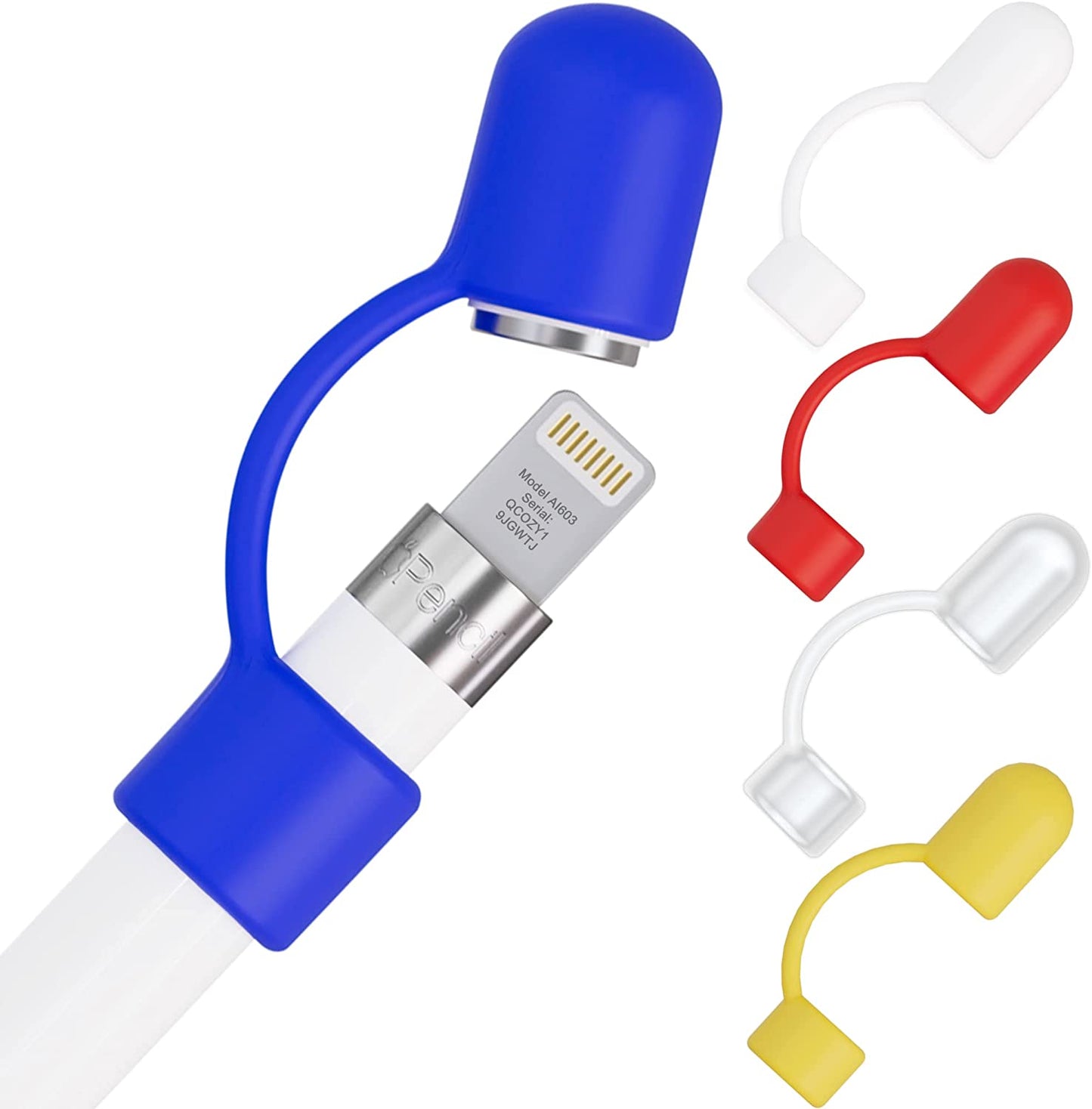 Pencilcozy for Apple Pencil Accessories | Cap Replacement and Holder, Protective Cover & Tether Prevents Damage, Works with Apple Ipad Pro Apple Pencil Gen 1 (Cap Included) (White)  Cozy Industries 5Pack - Multi (No Cap Included)  