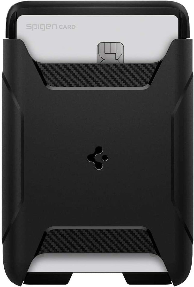 Spigen (Magfit Rugged Armor Magnetic Wallet Card Holder Designed for Magsafe Compatible with Iphone 14, Iphone 13, Iphone 12 Models - Matte Black  Spigen   