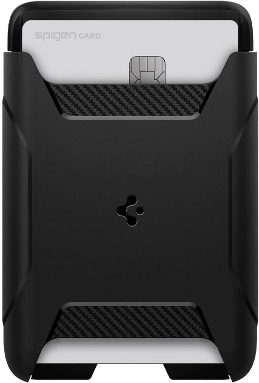 Spigen (Magfit Rugged Armor Magnetic Wallet Card Holder Designed for Magsafe Compatible with Iphone 14, Iphone 13, Iphone 12 Models - Matte Black  Spigen   