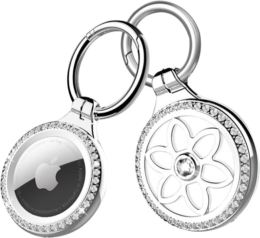 Judhosya Bling Airtag Holder,Metal Airtag Keychain, Apple Waterproof Airtag Case for Cat Dog Collar,Kids,Air Tag Holder Case with Key Ring, Airtag Accessories Airtags Case for Backpacks,Luggage,Keys  Judhosya   