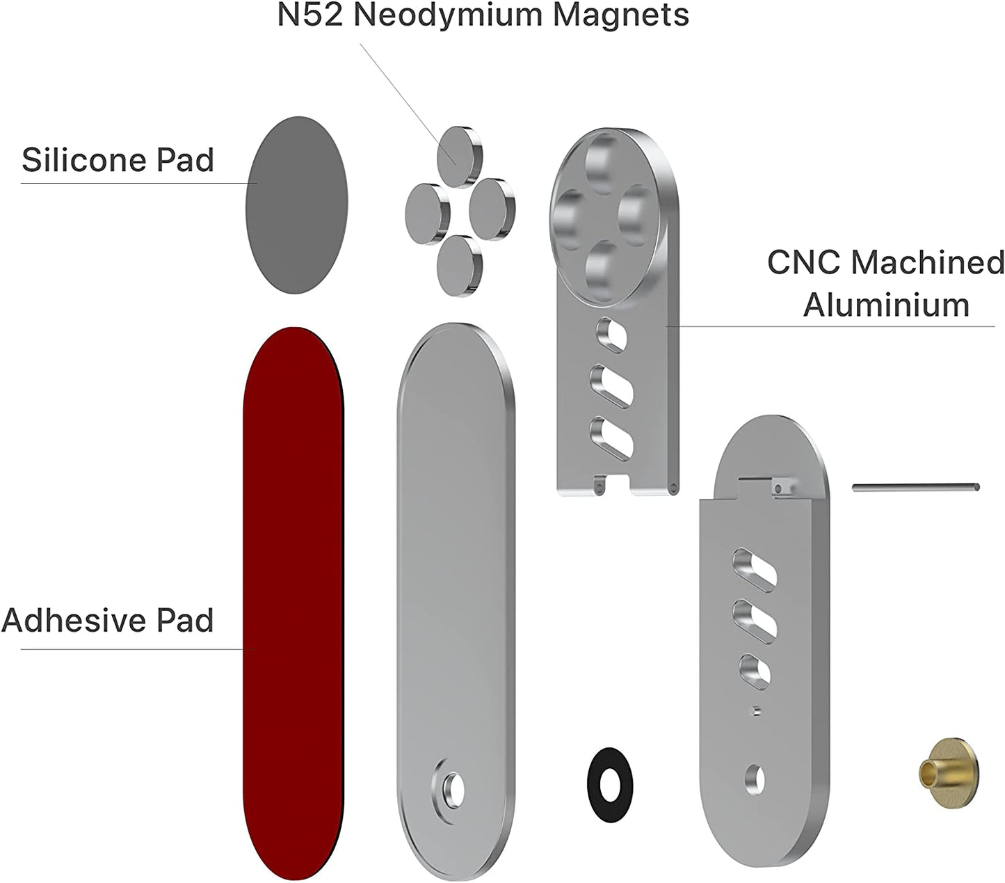 Doolkin® Pizo Mount, Laptop Phone Holder, Adjustable Laptop Stand, Foldable Laptop Side Mount Clip, Slim Portable Smartphone Stand, Computer Monitor Expansion Bracket, Magnetic Phone Mount  Doolkin   