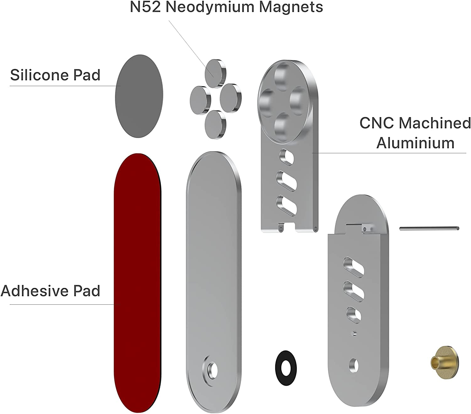 Doolkin® Pizo Mount, Laptop Phone Holder, Adjustable Laptop Stand, Foldable Laptop Side Mount Clip, Slim Portable Smartphone Stand, Computer Monitor Expansion Bracket, Magnetic Phone Mount  Doolkin   