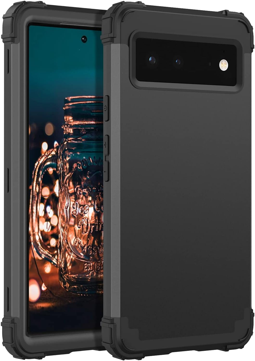 BENTOBEN Pixel 6 Case, Google Pixel 6 Case, 3 in 1 Heavy Duty Rugged Hybrid Shockproof Hard PC Cover Soft Silicone Bumper Impact Resistant Protective Phone Cases for Google Pixel 6 6.4 Inch, Black  BENTOBEN   