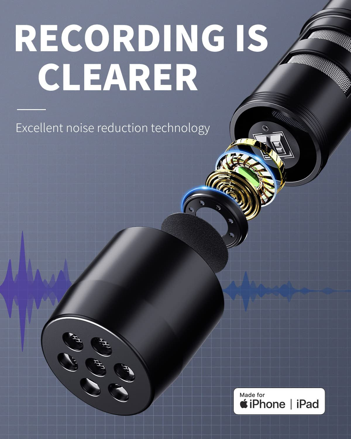 TTSTAR ISAIBELL Microphone Professional for Iphone Lavalier Lapel Omnidirectional Condenser Mic Audio Video Recording Clip-On Lavalier Mic for Youtube Interview Tiktok for Ipad/Ipod (Mfi-Certified)  TTSTAR   