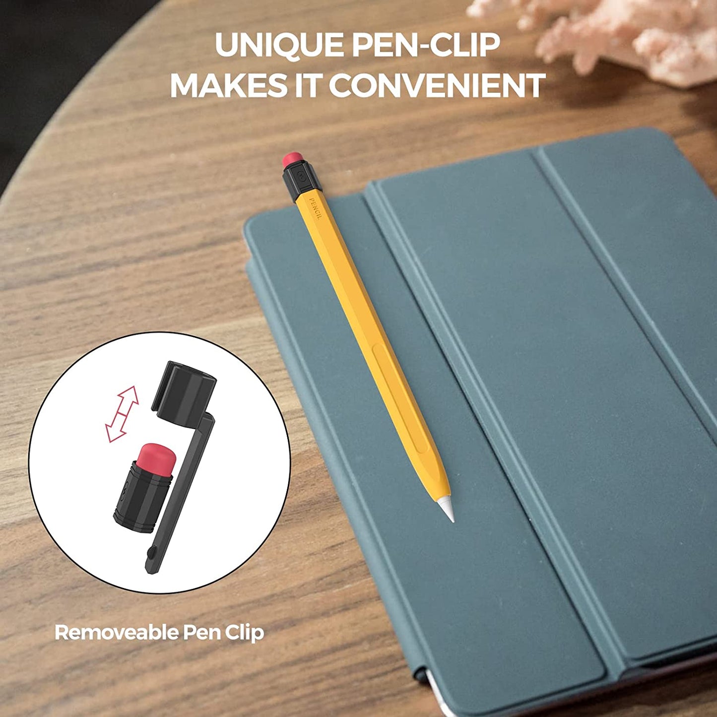 TRONWIN Ipencil Case for Apple Pencil 2Nd Generation Sleeve Silicone Protective Cover Perfect Grip Skin Classic Design with Sturdy Clip Compatible with Apple Pencil 2Nd Generation (Classic)  TRONWIN   