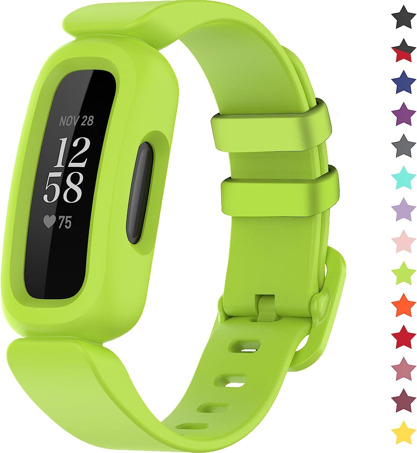 Topperfekt Bands Compatible with Fitbit Ace 3 for Kids, Soft Silicone Waterproof Bracelet Accessories Sports Watch Strap Replacement for Fitbit Ace 3 Boys Girls  TopPerfekt Lime  