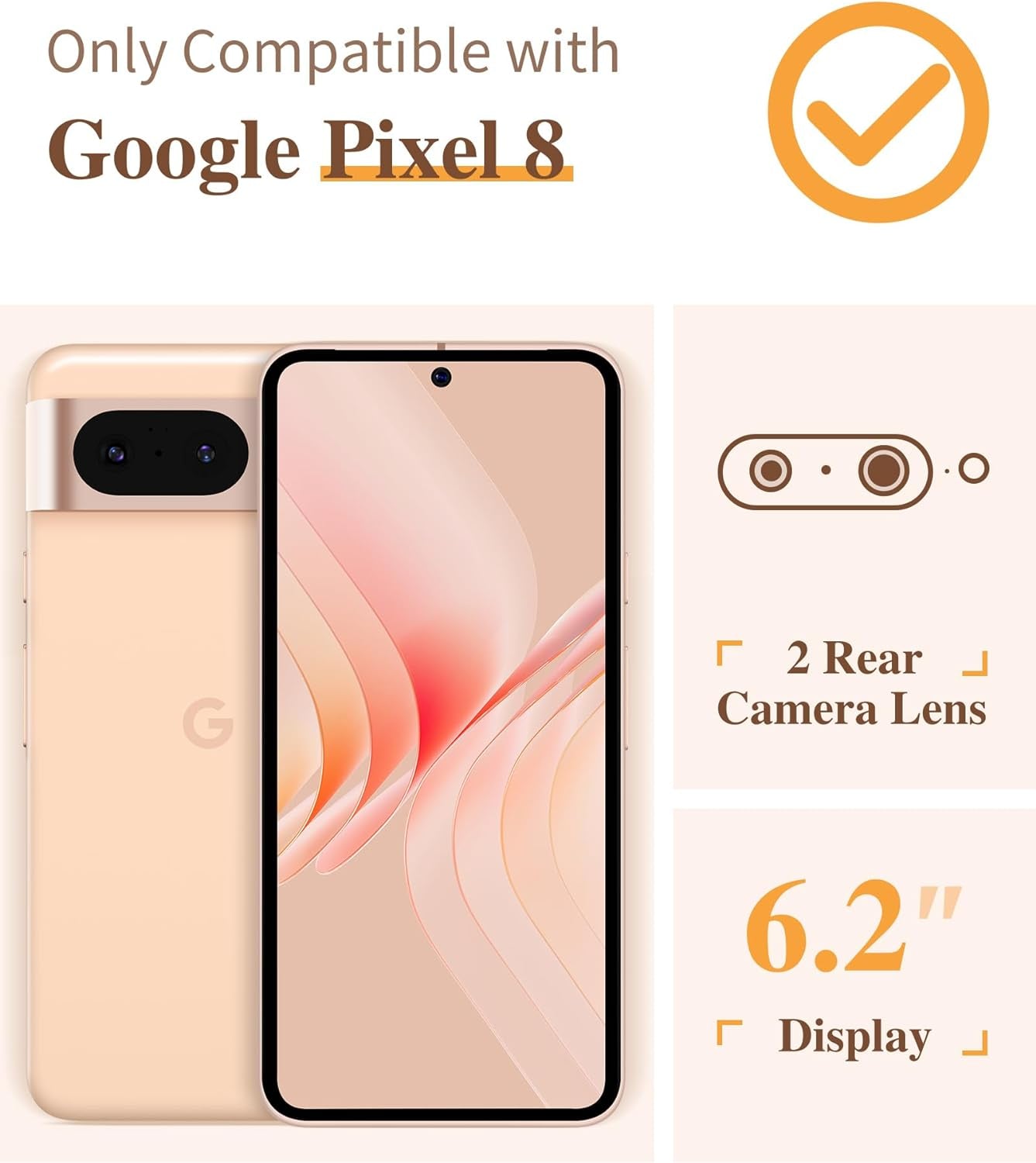 GVIEWIN Compatible with Google Pixel 8 Case with 2X Screen Protector, Clear Floral Slim Shockproof Protective Hard PC+TPU Bumper Flower Women Phone Case Cover 6.2'' 2023 (Alluring Butterfly/Purple)  GVIEWIN   