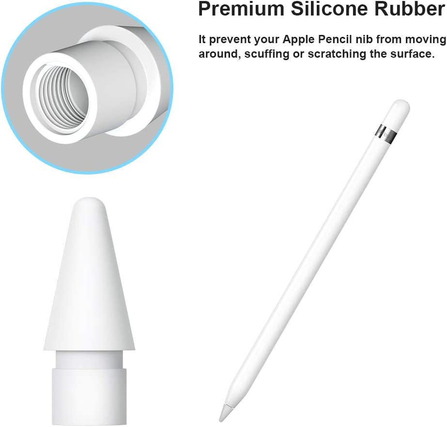 APETOO Compatible with Apple Pencil Tip and Cap Replacement for Apple Pencil 1St Generation, Ipencil Cap Magnetic + Pencil Nib Ipencil Tip for Ipad Pro 12.9/10.5/9.7 Inch Pencil High Sensitivity  APETOO   