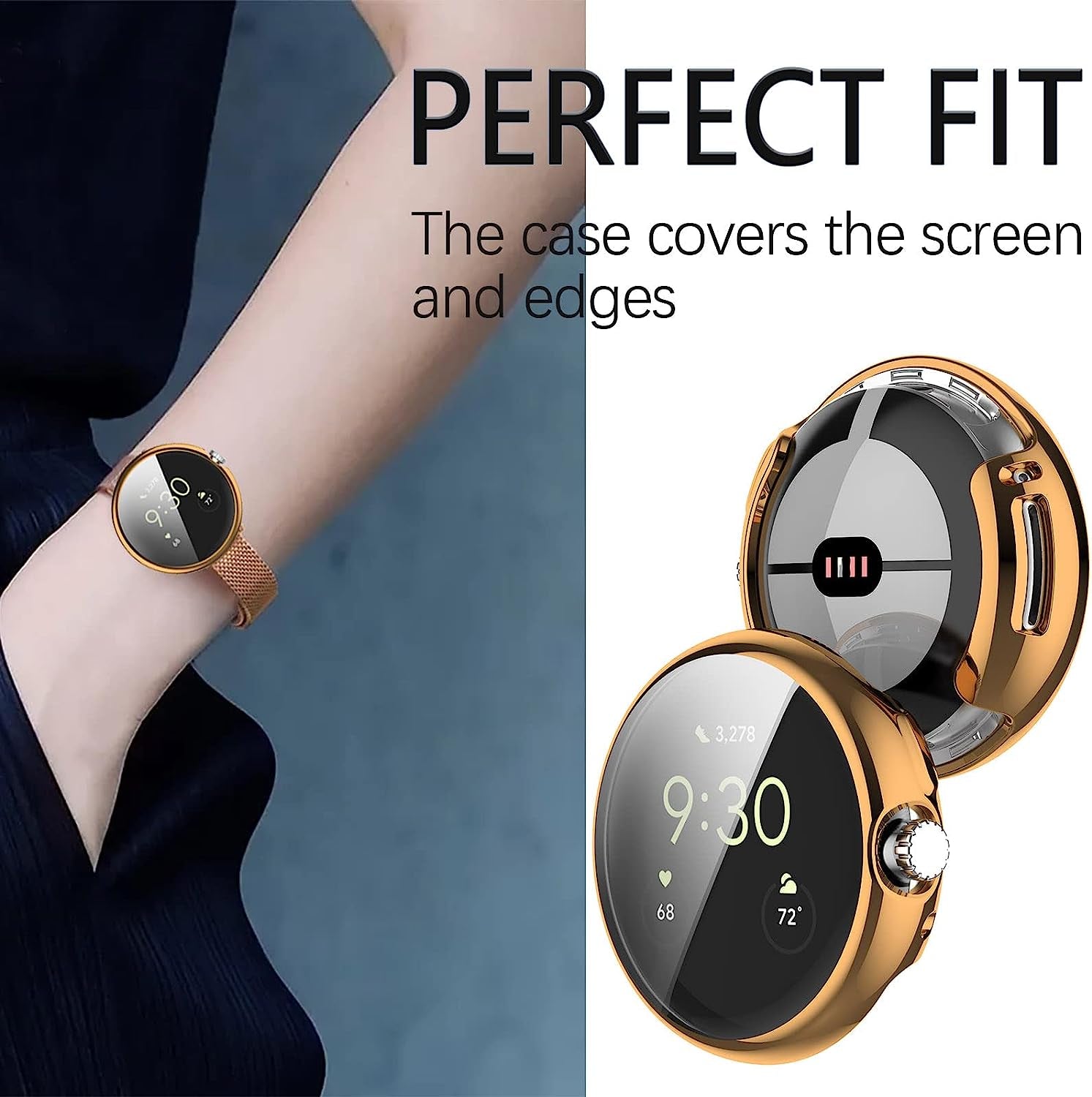 Wugongyan Screen Protector Case Compatible with Google Pixel Watch 2/Pixel Watch Soft TPU Plated Slim Full Protective Cover Accessories for Pixel Watch1/2(6-Pack Brilliant Colors,Pixel Watch1/2)  Wugongyan   