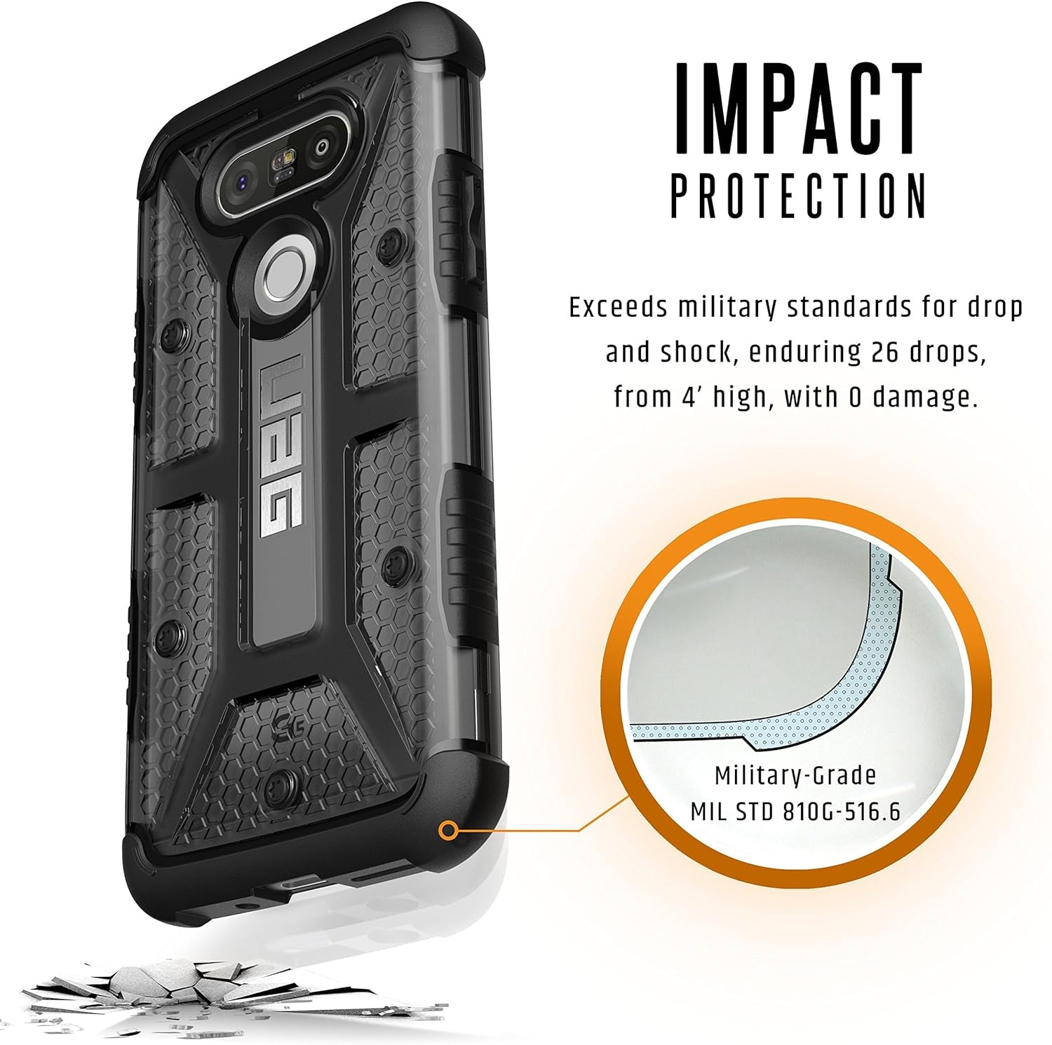 URBAN ARMOR GEAR [UAG Compatible with LG G5 Case Feather-Light Composite [Ash] Military Drop Tested Phone Case  Urban Armor Gear Inc.   