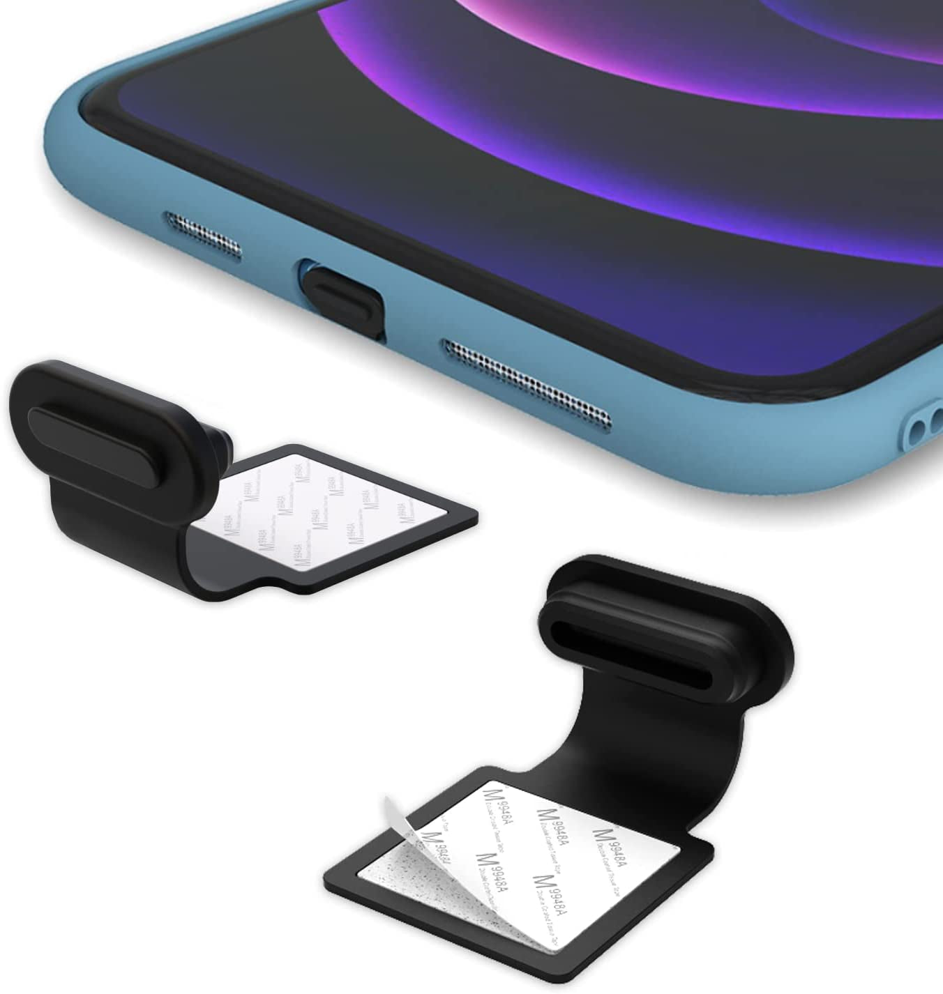 Gavemi USB C Dust Plug, for Phone USB Type C Port Dust Cover Cap, 2 Pack (Black)  BSTQ   