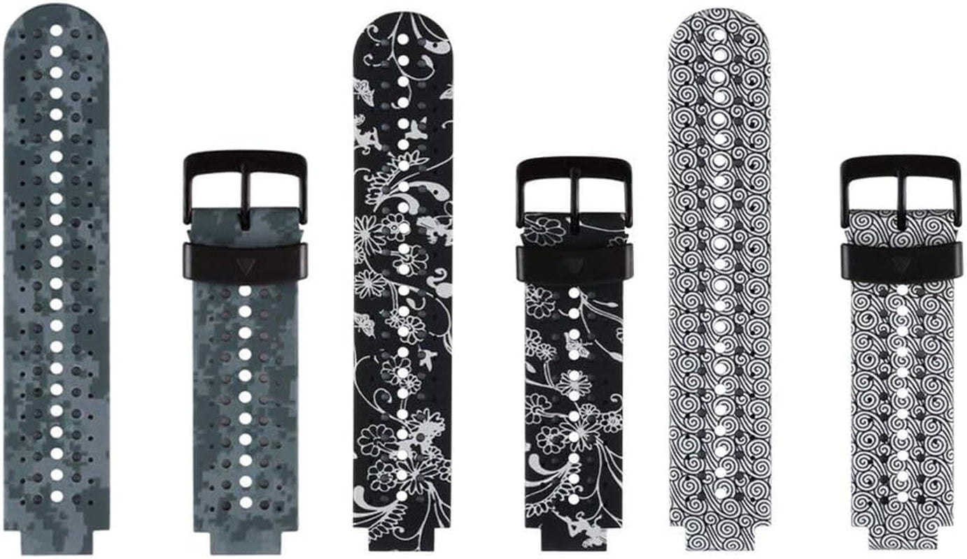 Replacement for Garmin Forerunner 235 / Garmin Approach S20 S5 S6 Watch Band Accessory, Adjustable Silicone Solid&Pattern Strap Wristband for Forerunner 220/230/620/630/735Xt/235Lite…  kiugi 3 Pack-Pattern-Style C  
