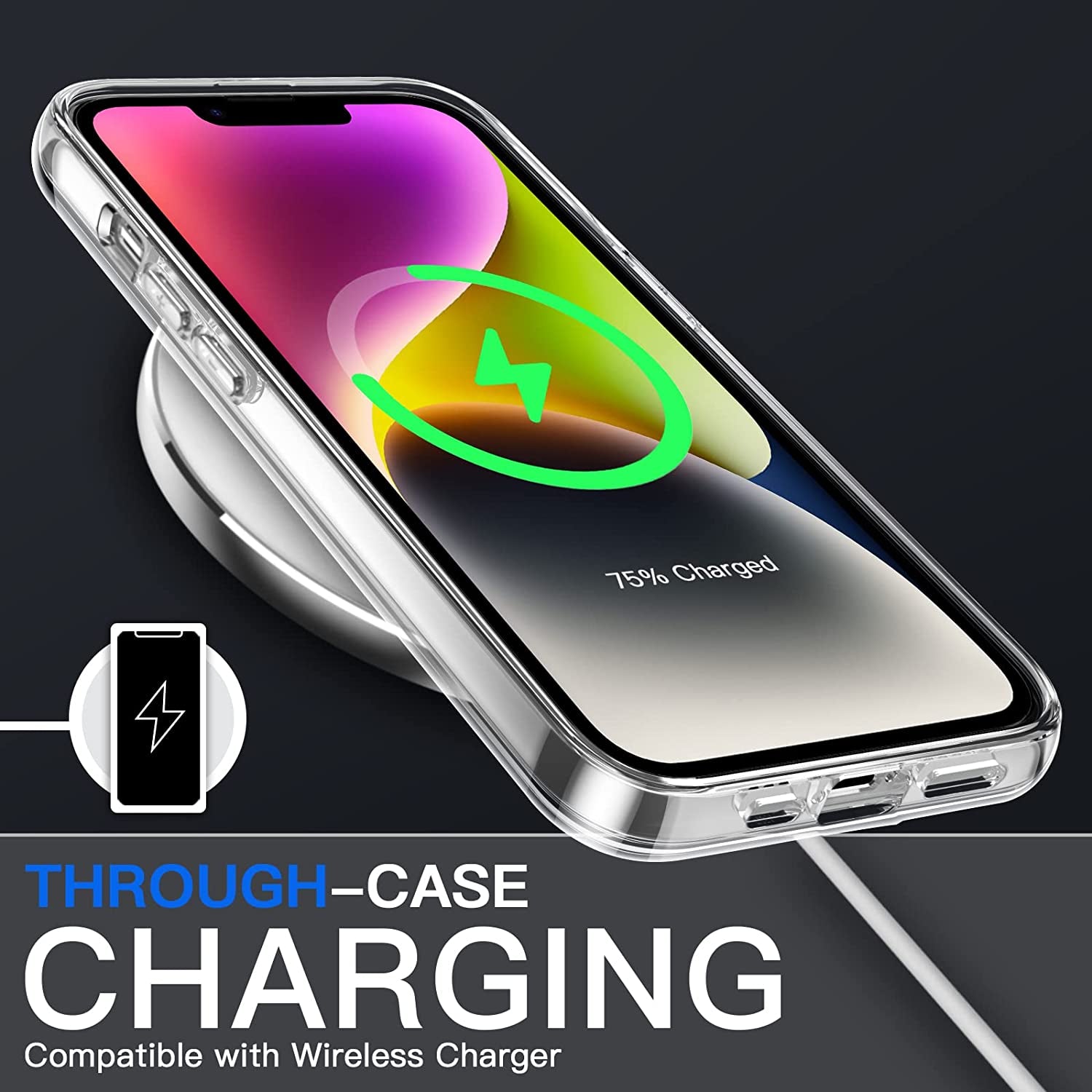 Jetech 3 in 1 Case for Iphone 14 6.1-Inch, with 2-Pack Screen Protector and Camera Lens Protector, Non-Yellowing Shockproof Bumper Phone Cover, Full Coverage Tempered Glass Film (Clear)  JETech   