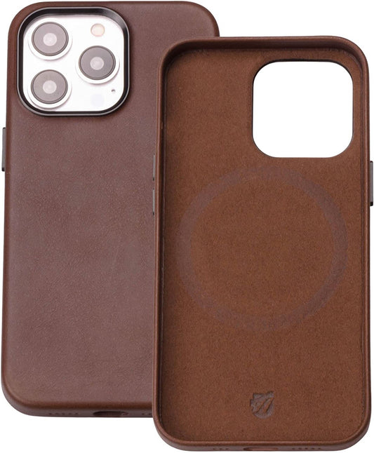 Axess Wallets Iphone Leather Case, Compatible with Magsafe and Wireless Chargers, Premium Quality Italian Leather with Anti-Scratch and Shockproof Frame (Iphone 13 Pro, Cognac)  Axess Wallets   