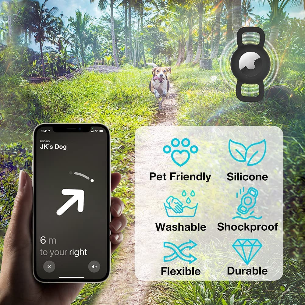 WHALEZON Airtag Cat Collar Holder, Small Air Tag Dog Collar Holder Compatible with Apple Tag, Anti-Lost Pet Tracker Cases Fit on Puppy Collars 3/8" 5/8"  WHALEZON   