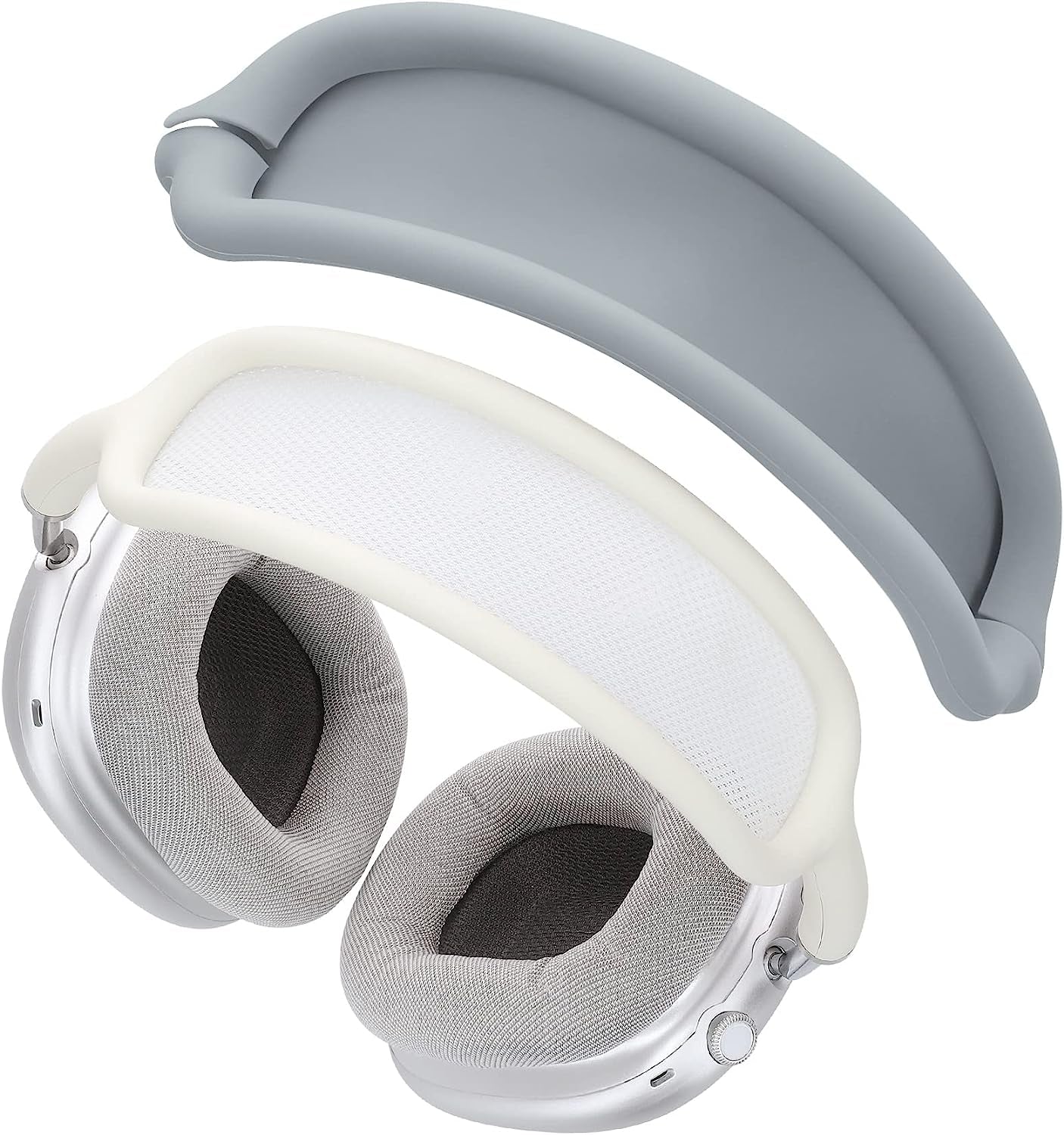 Kwmobile Headband Cover Compatible with Apple Airpods Max - Headphones Cover Protector Silicone - Dove Blue  KW-Commerce Gray  