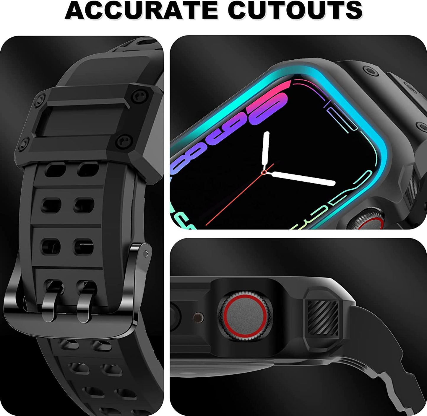 XYF Compatible for Apple Watch Ultra Band 49Mm 45Mm 44Mm 42Mm 41Mm 40Mm 38Mm with Case for Men Women, Shockproof Durable Sport Rugged Case Band for Iwatch SE Series 8 7 6 5 4 3 2 1  XYF   
