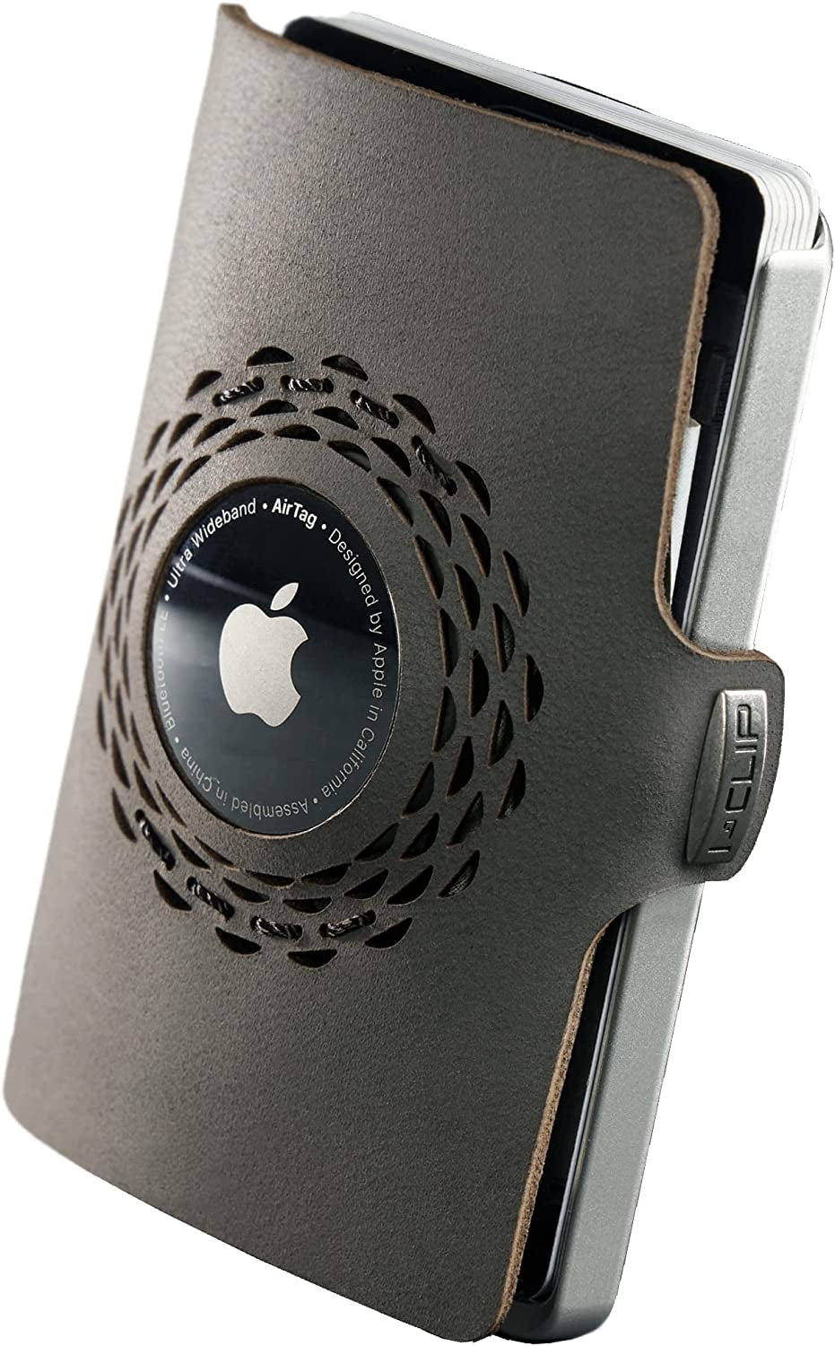 I-CLIP Stainless Steel for Apple Airtag with Interchangeable Moneyclip - Wallet - Slim Wallet - Wallet Compatible with Airtag - Steel Polished Deep Blue  Flux Design GmbH Steel blasted Urban Grey  