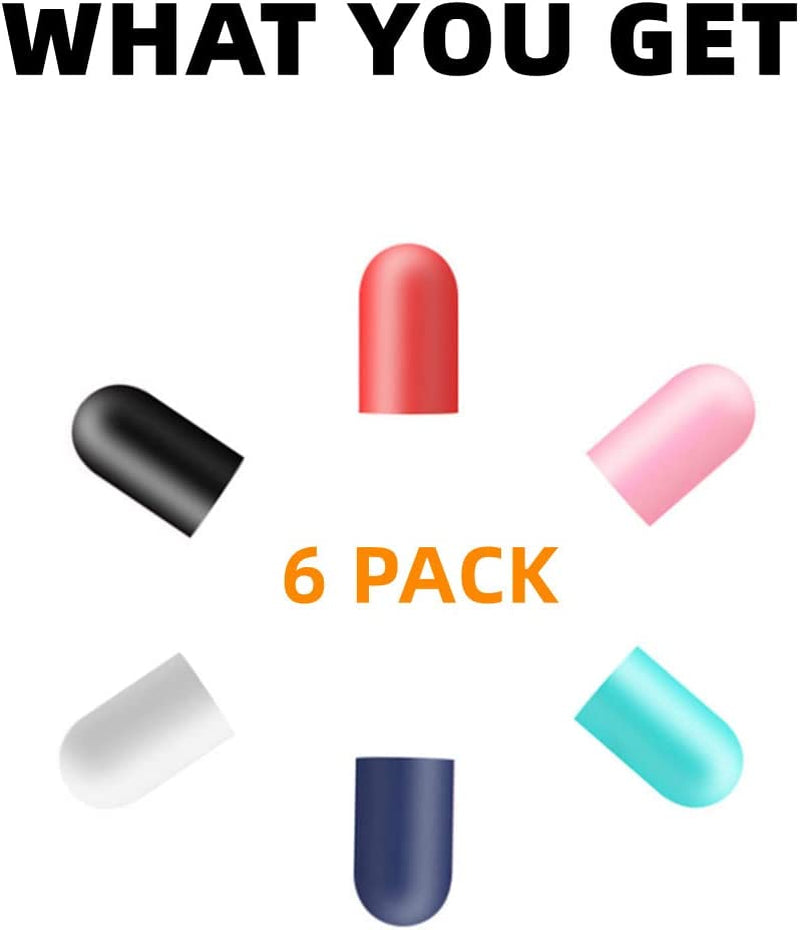 [6 Pack] Fudda Replacement Cap for Apple Pencil 1St Generation - Silicone Protective Cap Cover Compatible with Ipad Pro 9.7/10.5/12.9 Pen (Black, Navy, Red, White, Mint, Pink)  Fudda   