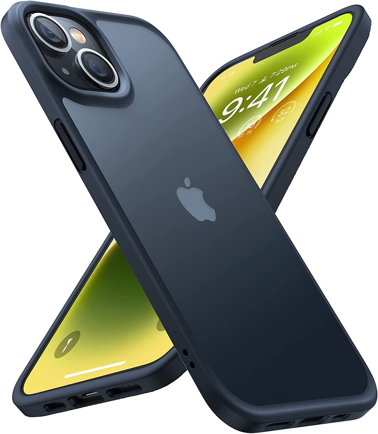 TORRAS Shockproof Designed for Iphone 14 plus Case [Military Grade Drop Tested] Shockproof Protective Black Hard Back Slim Translucent Case for Iphone 14 plus 6.7 Inch, Ocean Blue-Guardian Series  TORRAS Frosted Black Iphone 14 Plus 6.7'' 