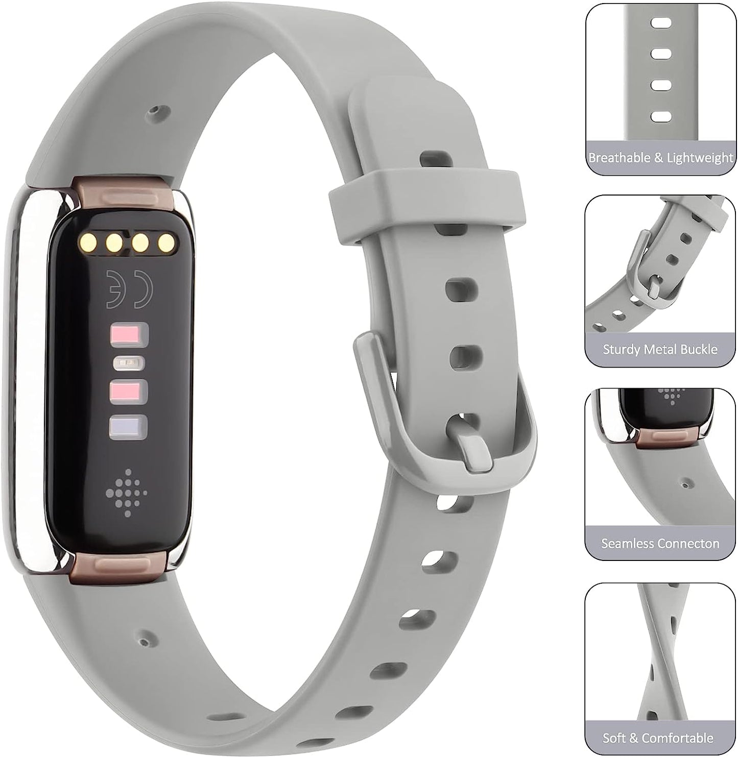 3 Pack Fitbit Luxe Bands Compatible with Fitbit Luxe Women Men, Soft Silicone Wristband Replacement Strap for Fitbit Luxe/Luxe Special Edition Fitness Tracker  Meliya   